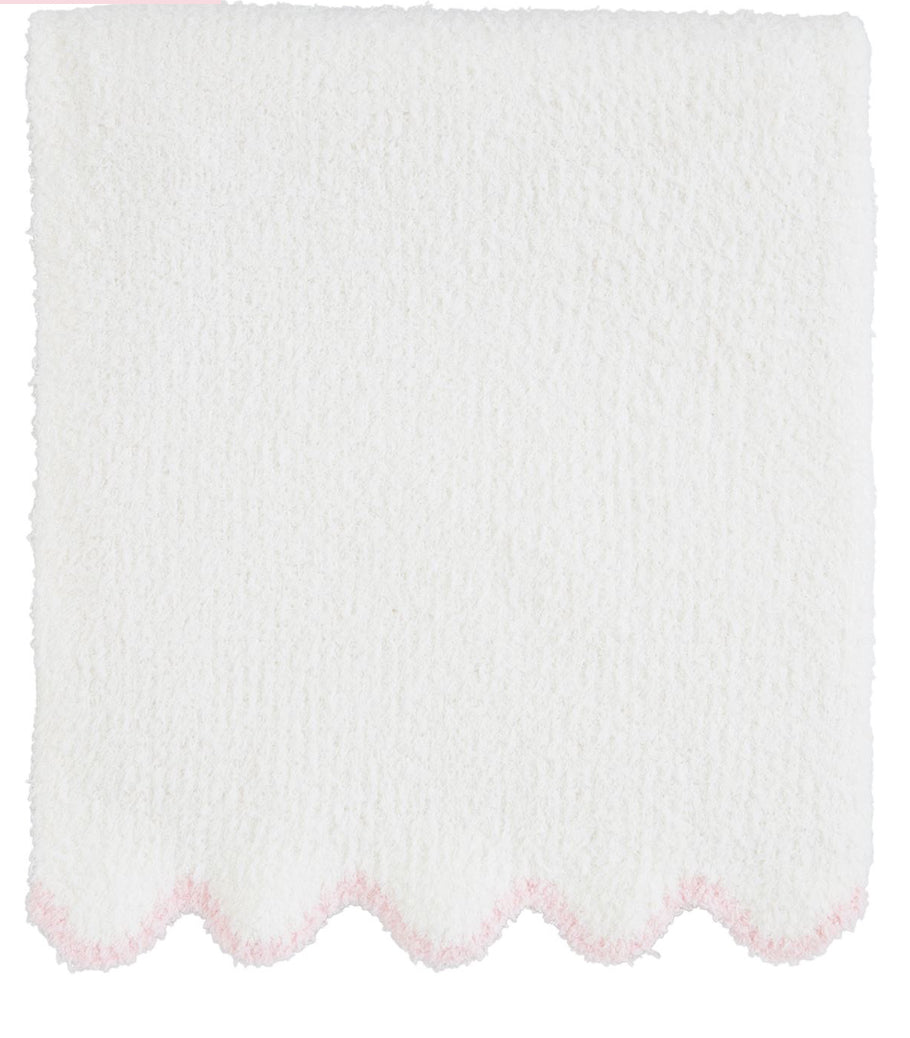 Pink Scallop Chenille Blanket