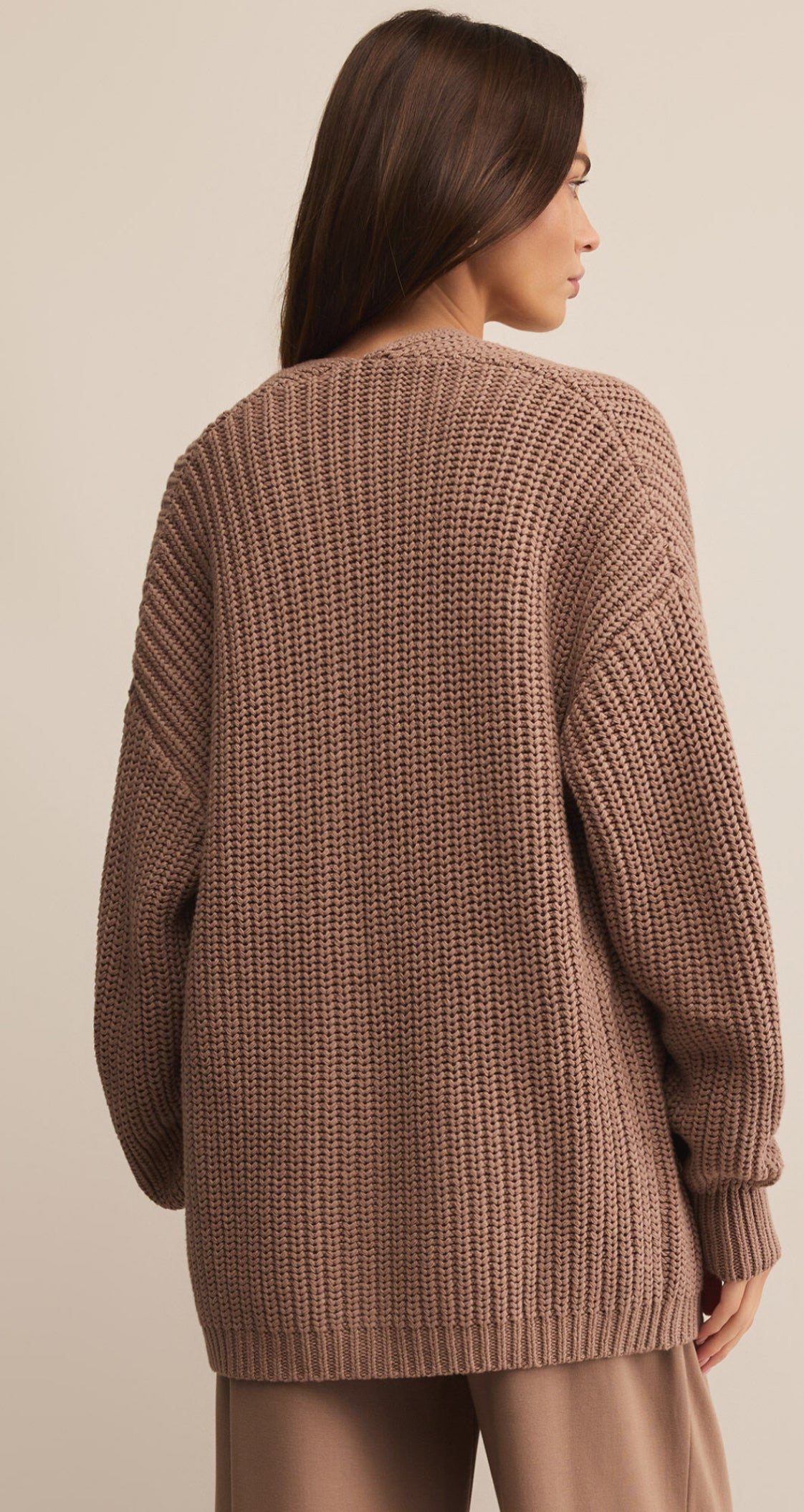 Sutton Rib Cardigan Desert Taupe- Z Supply