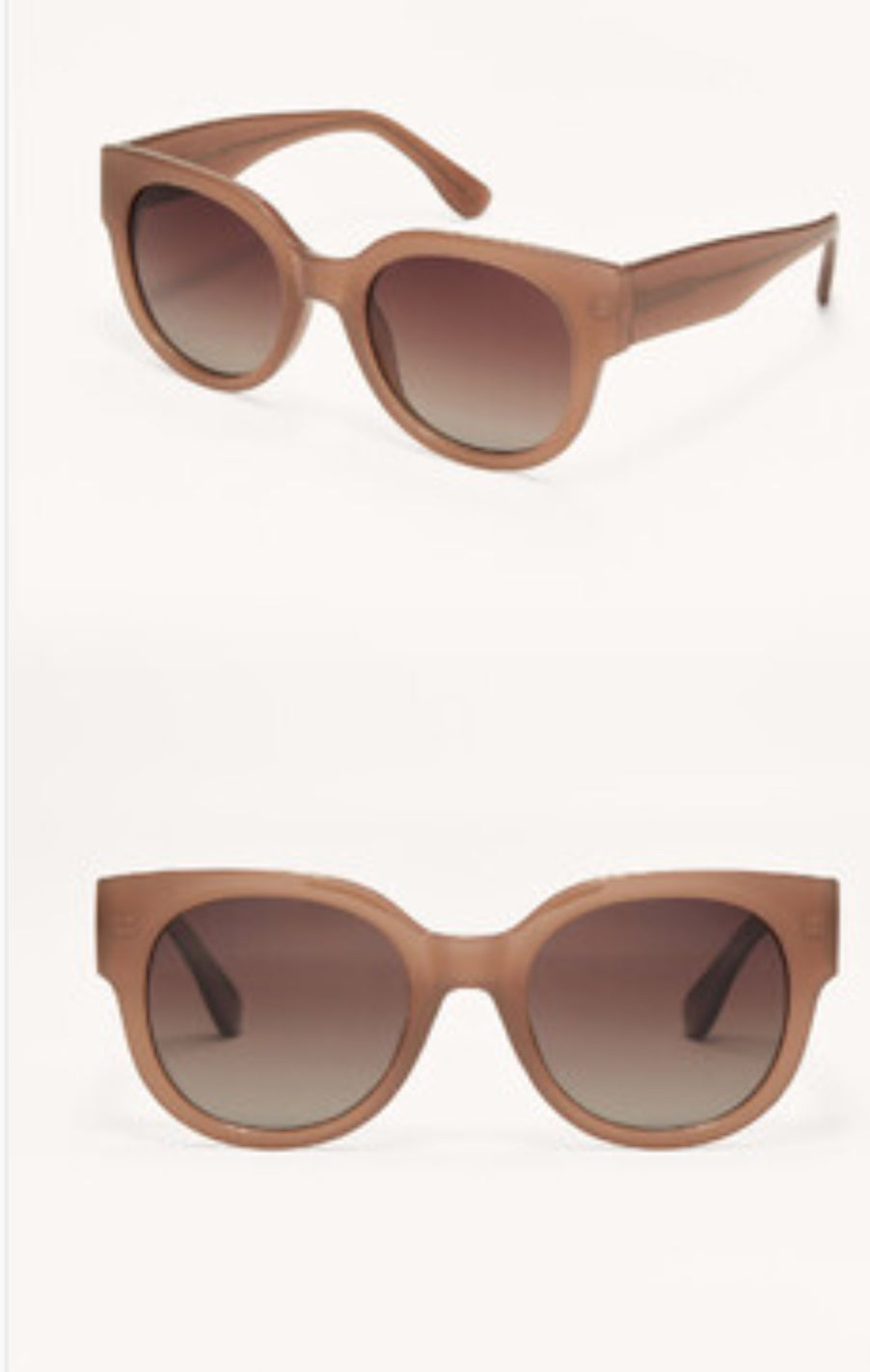 Lunch Date Taupe-Gradient Polarized Sunglasses