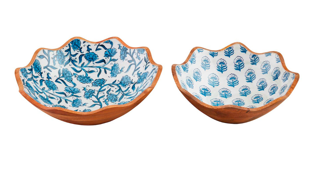 BLOCK PRINT ENAMEL BOWLS ($5 extra shipping will be invoiced separately)