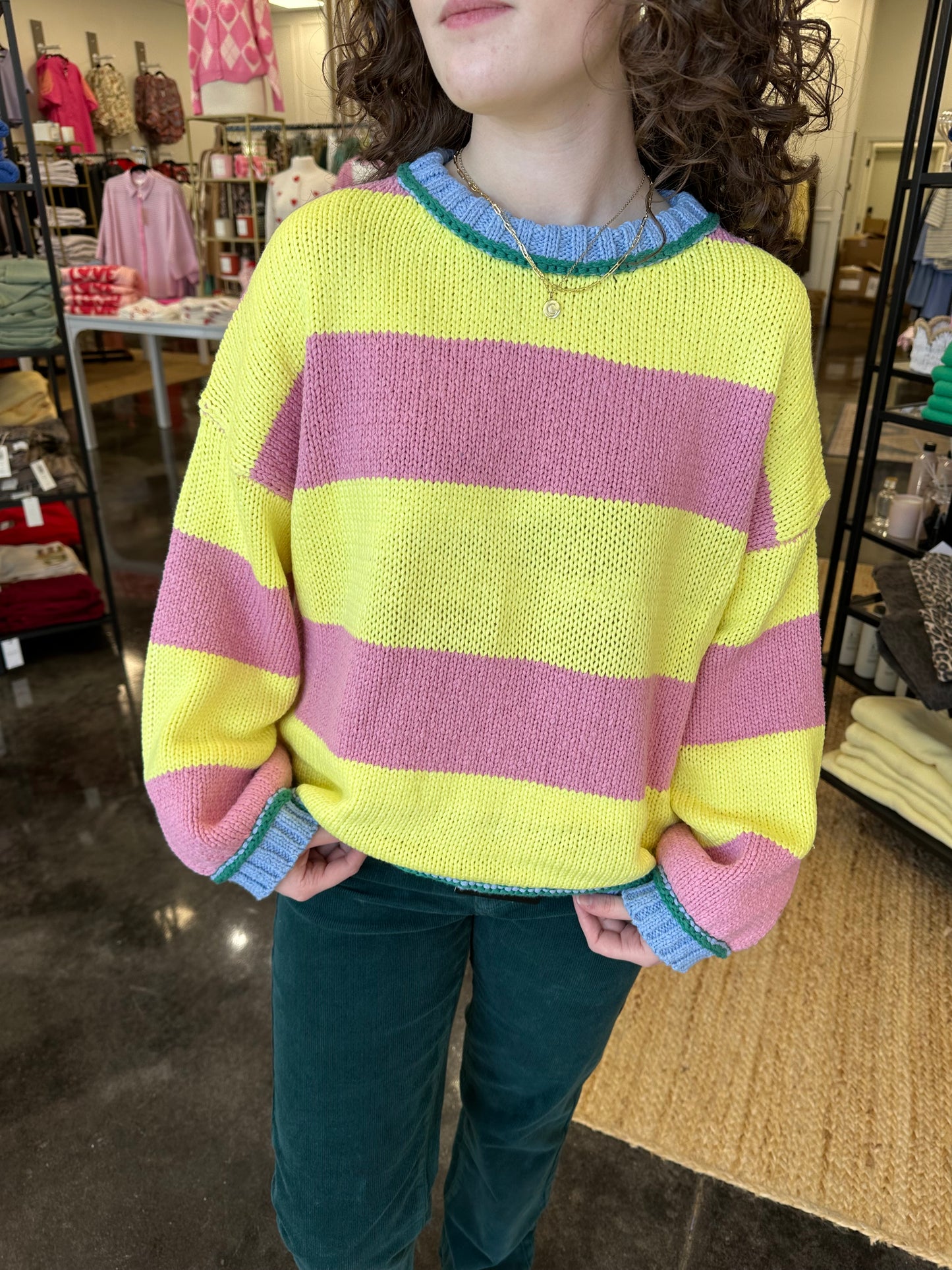 Roxanne Sweater Top - pink