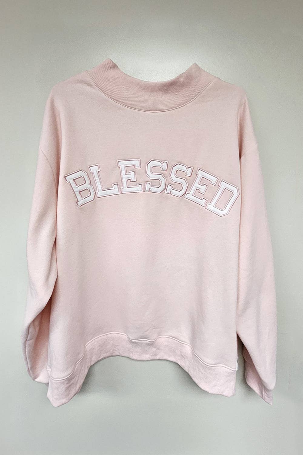 BLESSED Embroidered Mockneck Sweatshirt