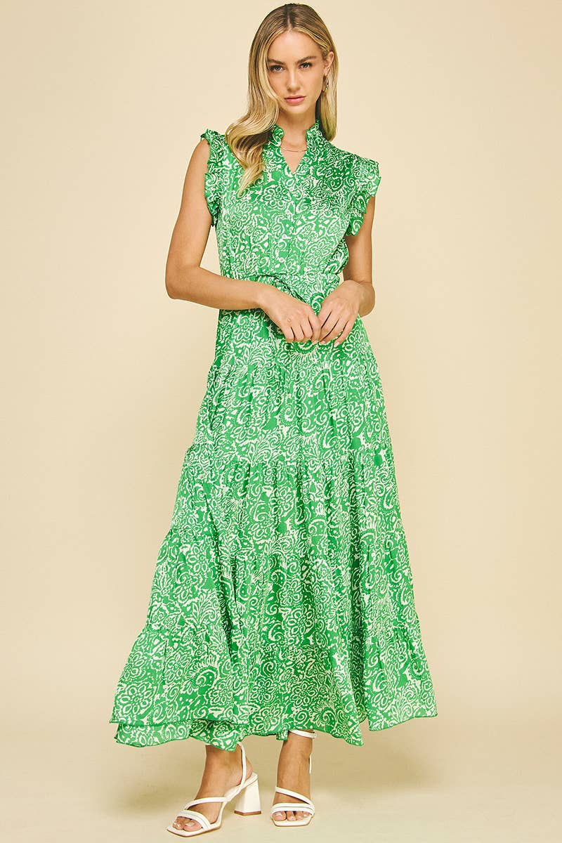 PAISLEY PRINT MAXI DRESS (multiple colors)