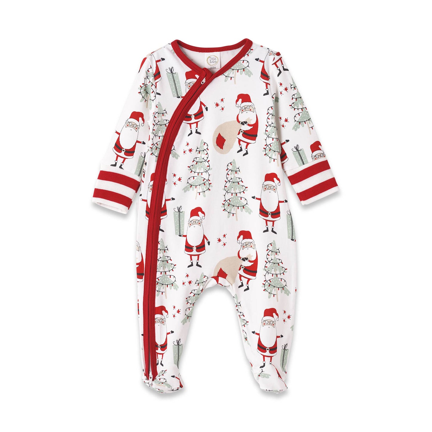 Baby's Christmas Santa Bamboo Zipper Romper