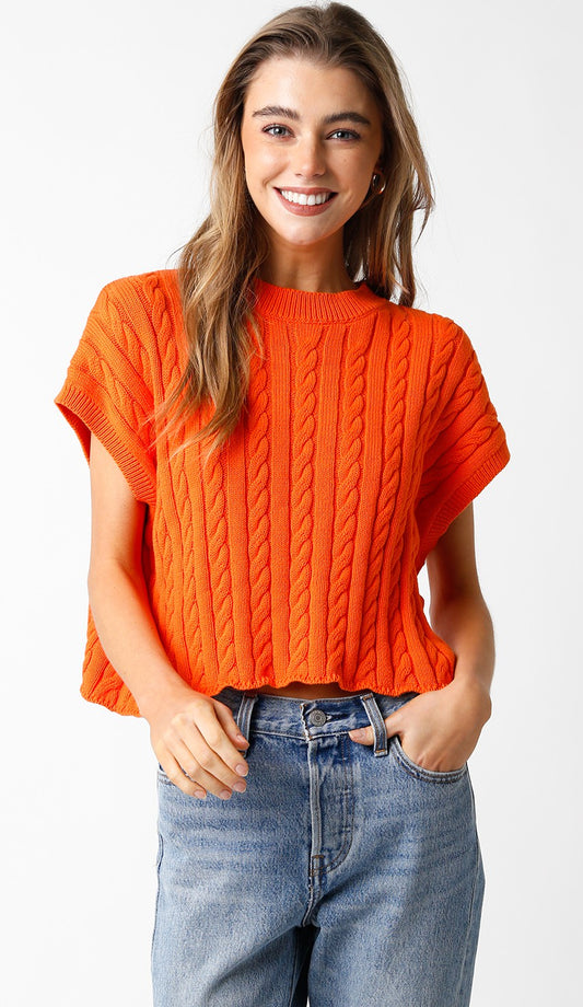 Aleesia Sweater top Orange