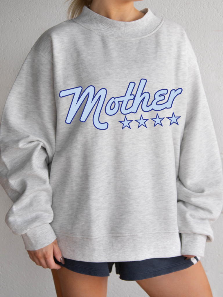 MOTHER STAR MOCK NECK - BLUE