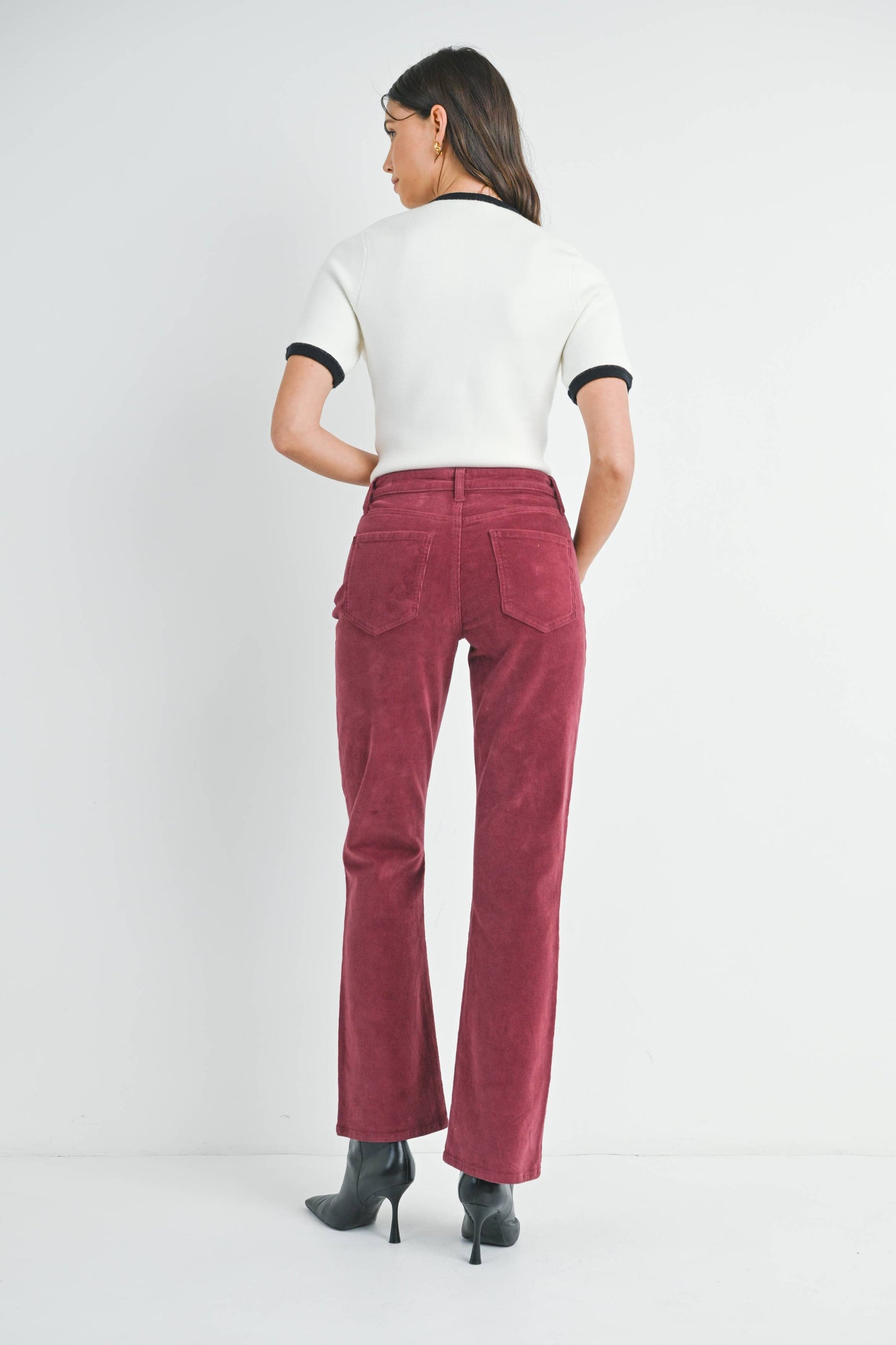 BURGUNDY JBD - Slim Bootcut Corduroy