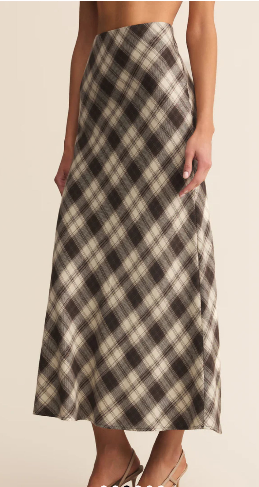 Europa Plaid Midi Skirt Black SKIRT - Z Supply