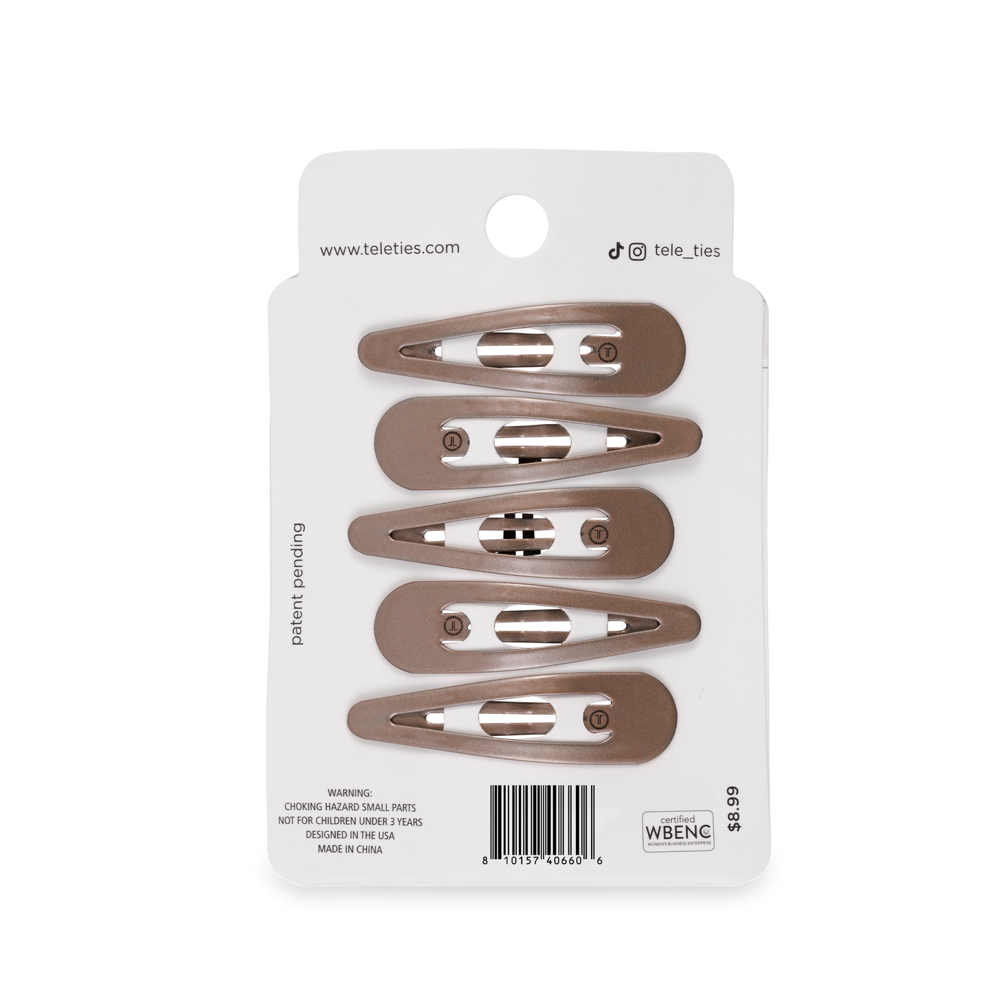 Truly Taupe Snap Clips (6Ct)