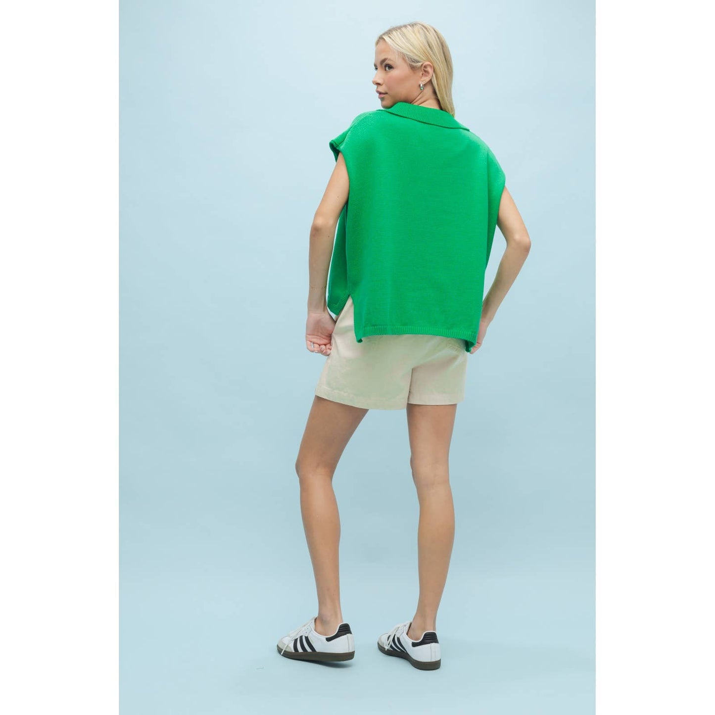 COLLARED MUSCLE TANK SWEATER - 4colors