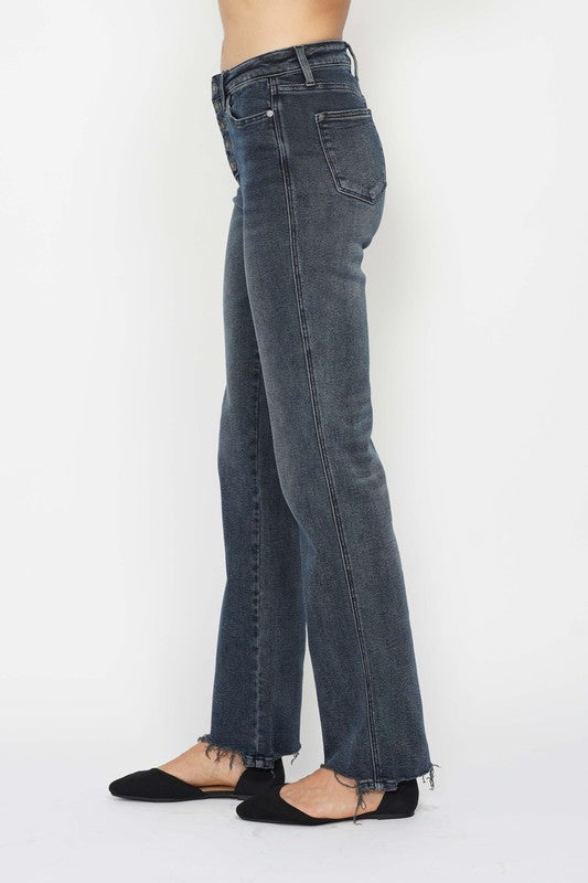 Judy Blue HW Button Fly Straight Jean