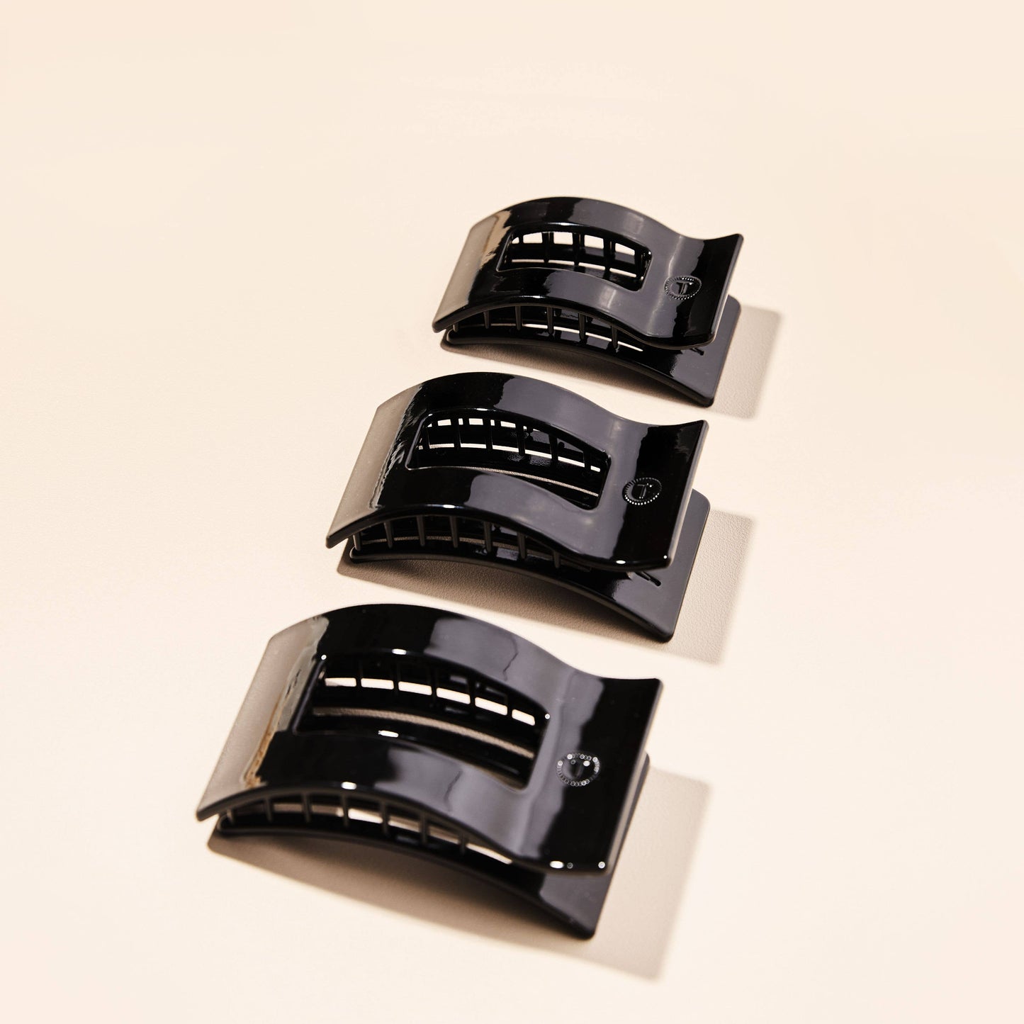 Flat Rectangle Hair Clip | Medium | Jet Black