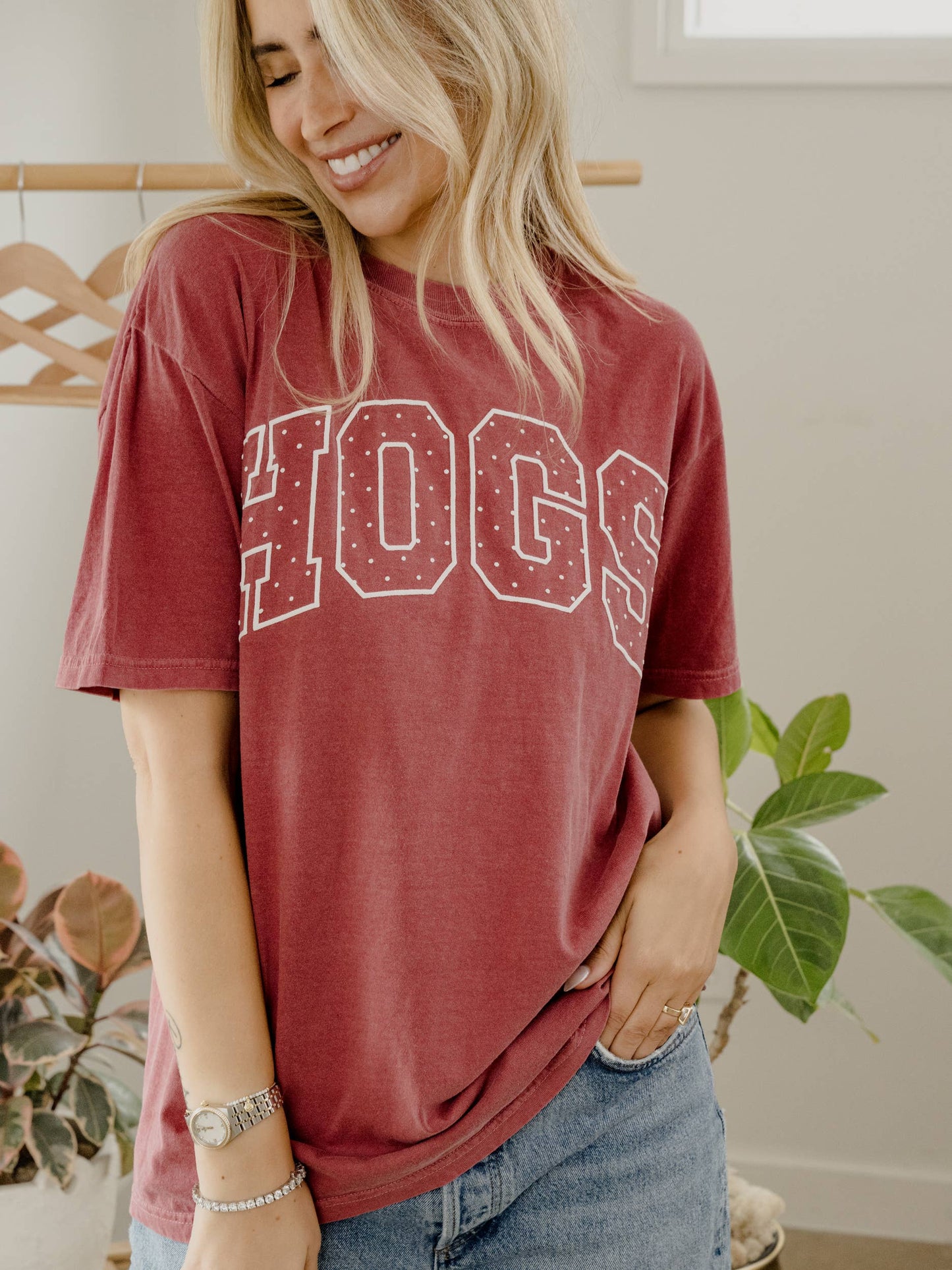 Arkansas Razorbacks Polka Dot Puff Ink Cardinal CC Tee