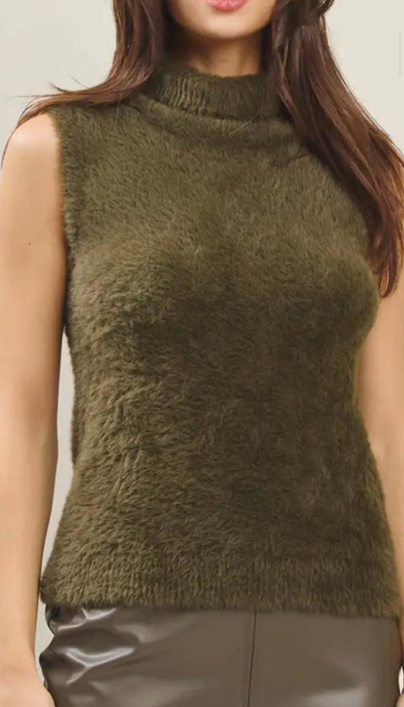 Fuzzy T Neck sweater