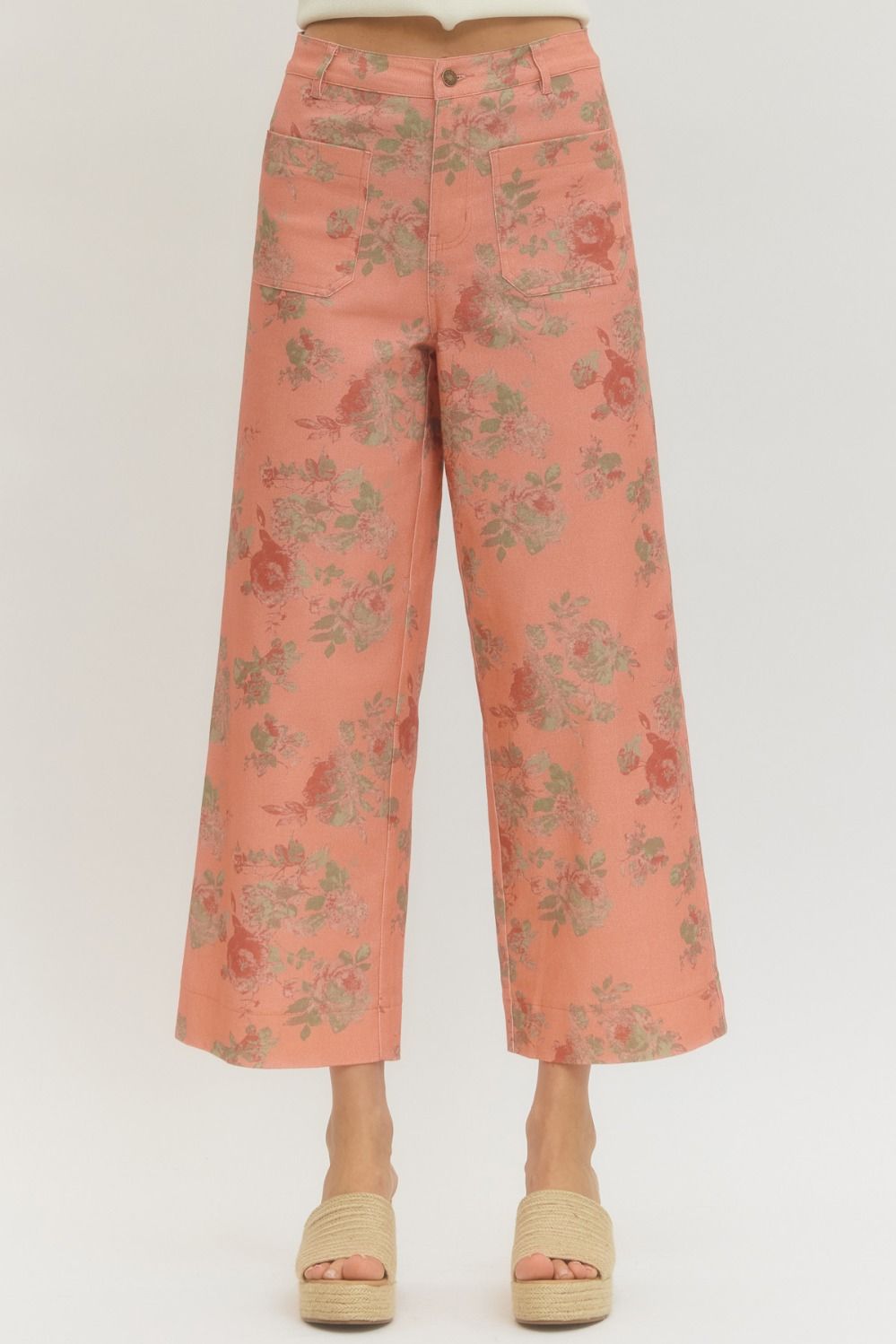 Pink floral pants