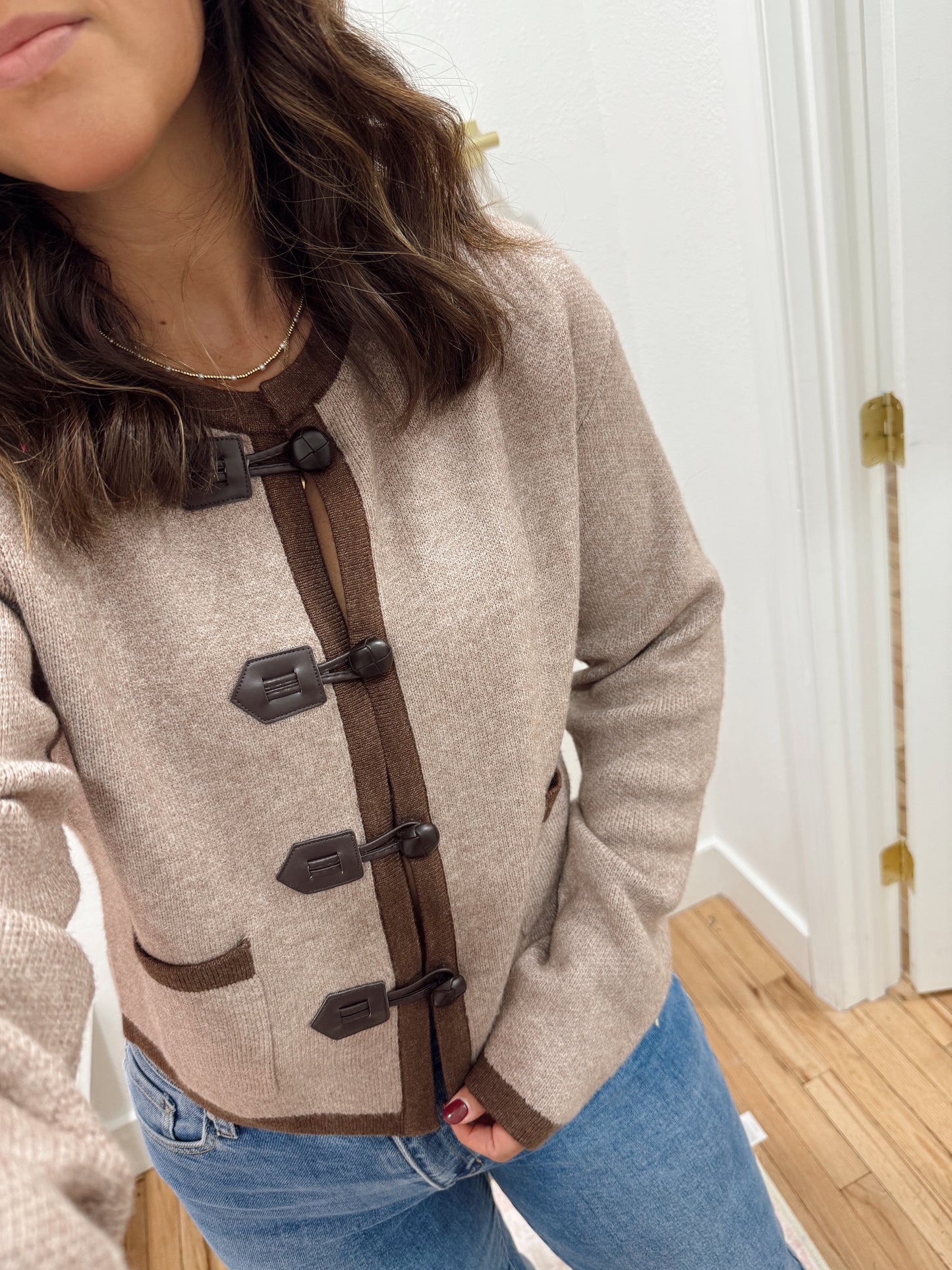 button knit cardigan