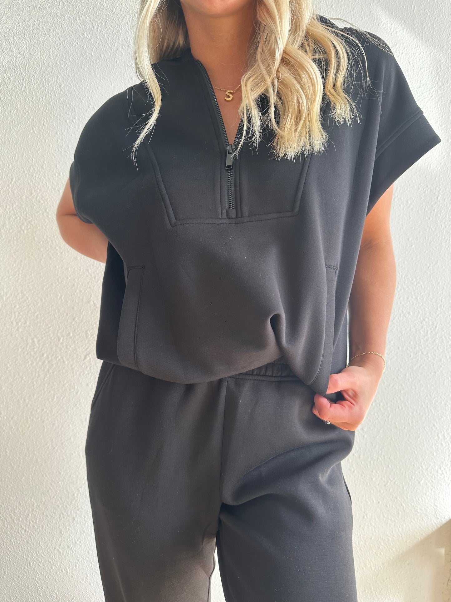 Modal SS Quarter Zip Top