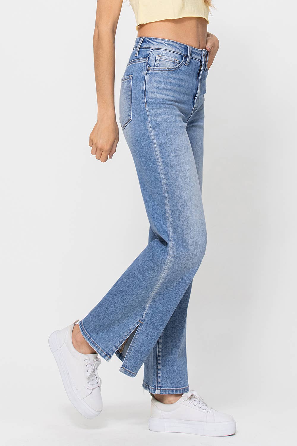 90'S VINTAGE SUPER HIGH RISE FLARE JEANS