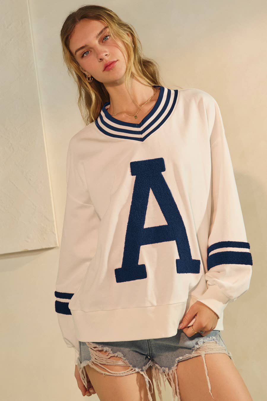 Varsity-inspired Pullover