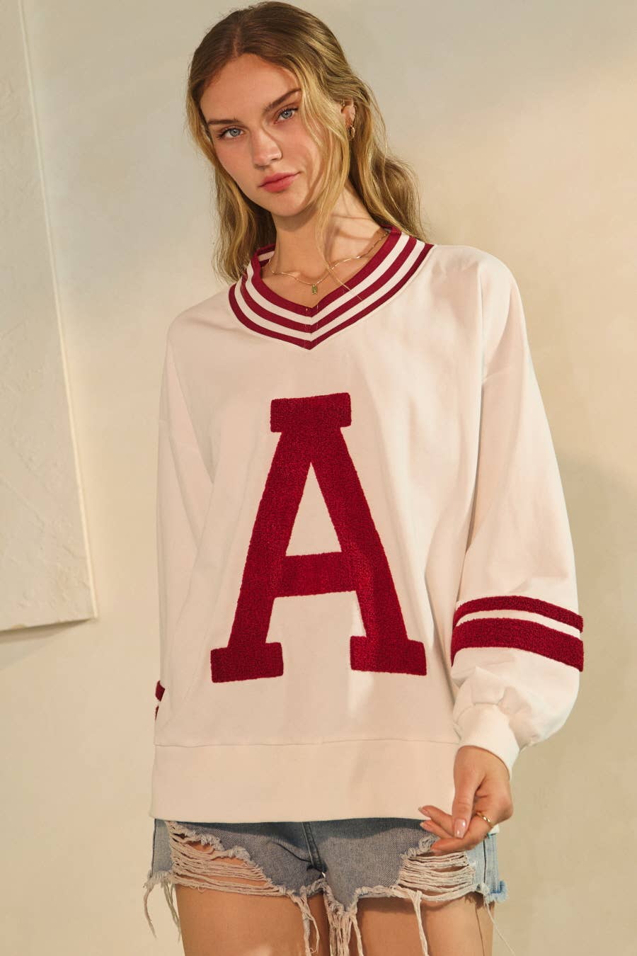 Varsity-inspired Pullover