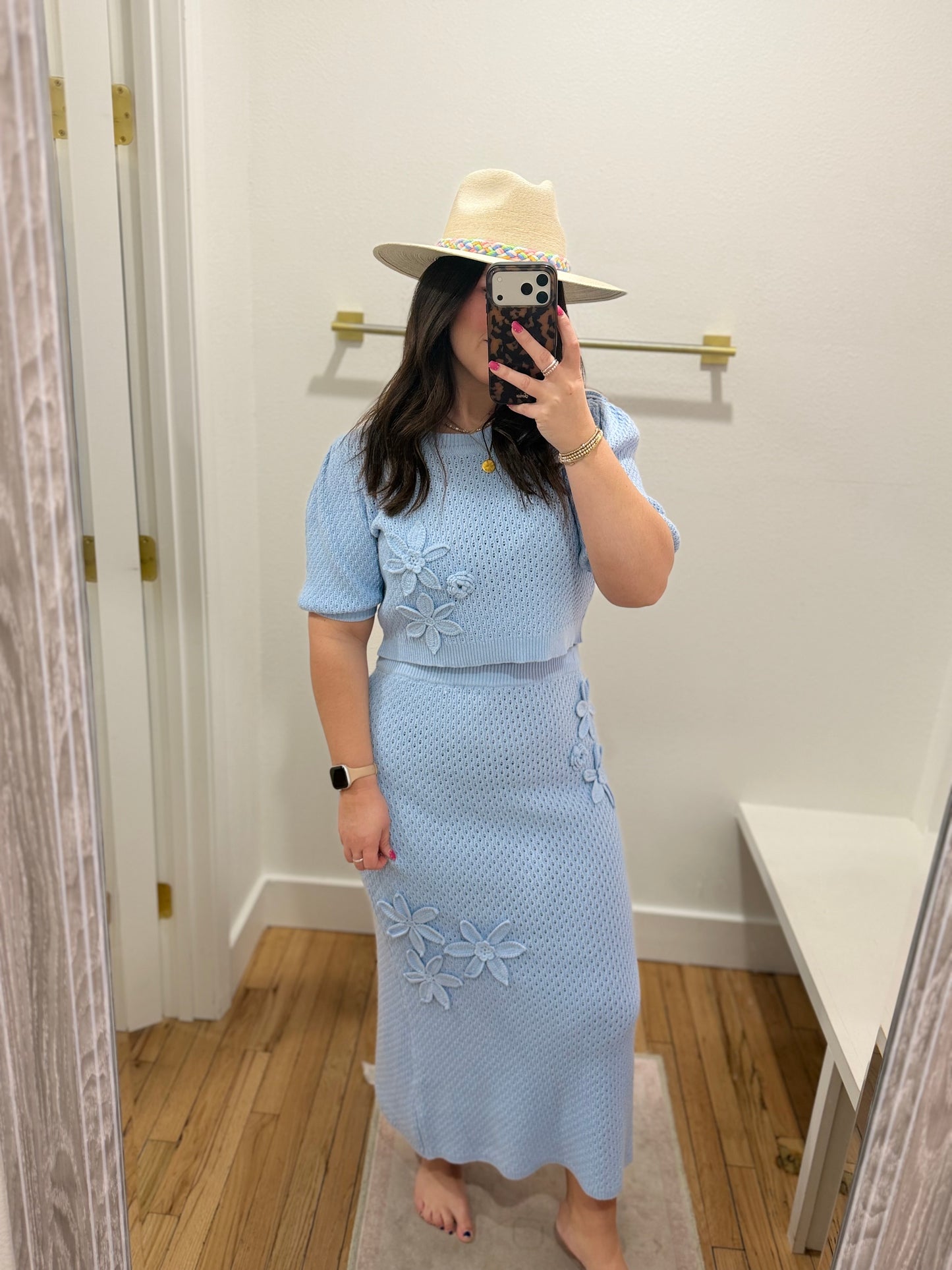 Floral Aplique sweater set