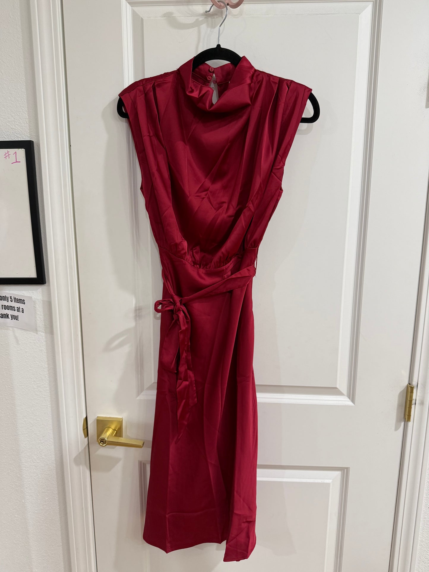 waist tie silk dress (2 colors)