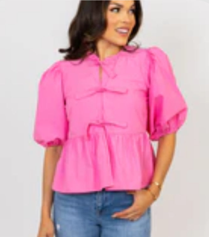 Solid Poplin Knot Top - Karlie