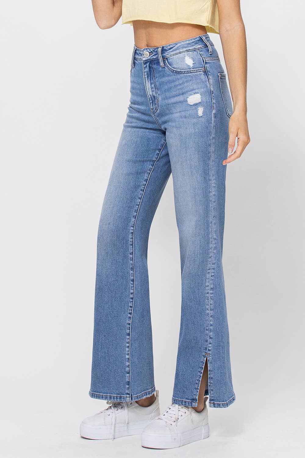 90'S VINTAGE SUPER HIGH RISE FLARE JEANS