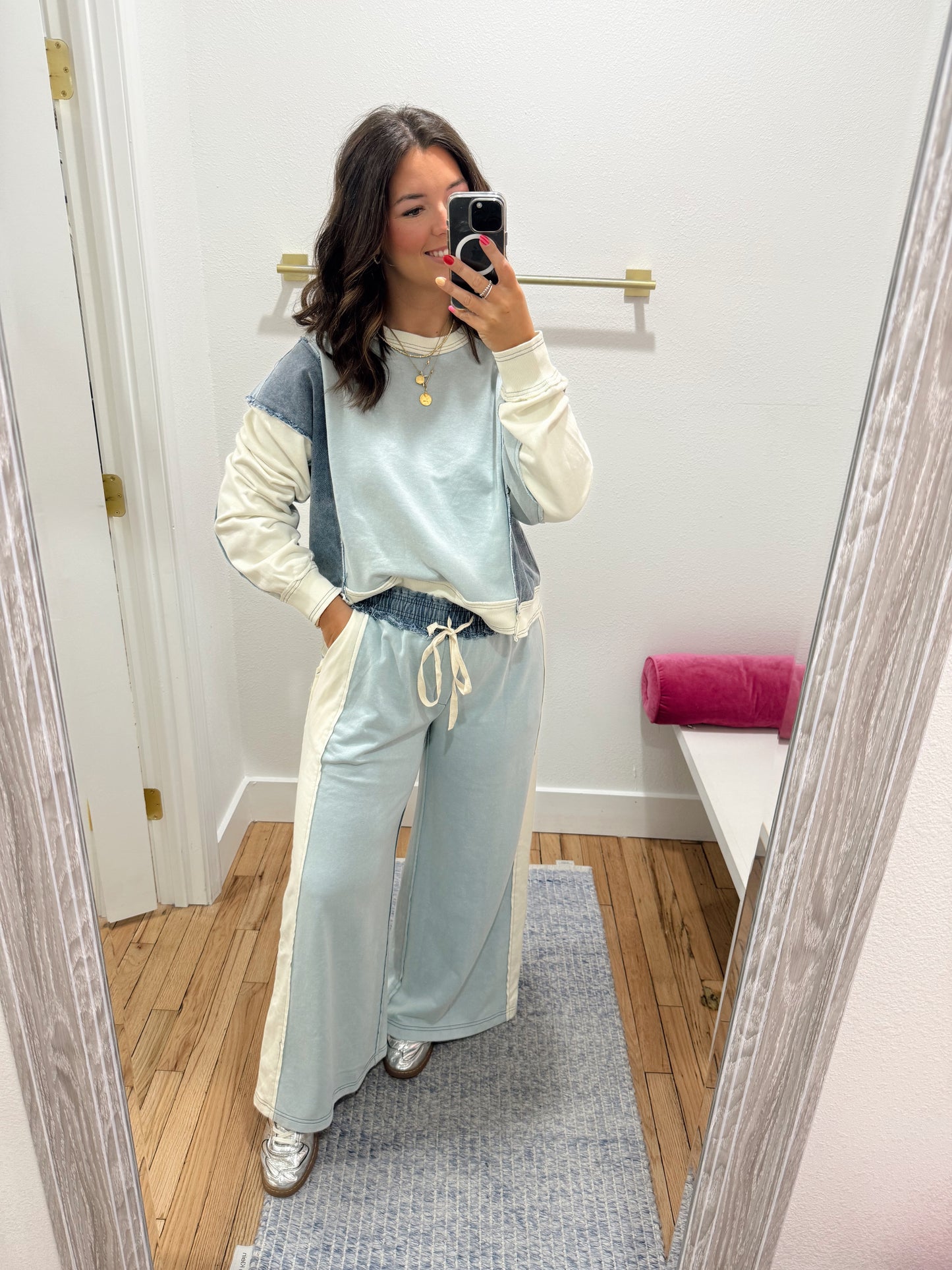 emma color block pullover top
