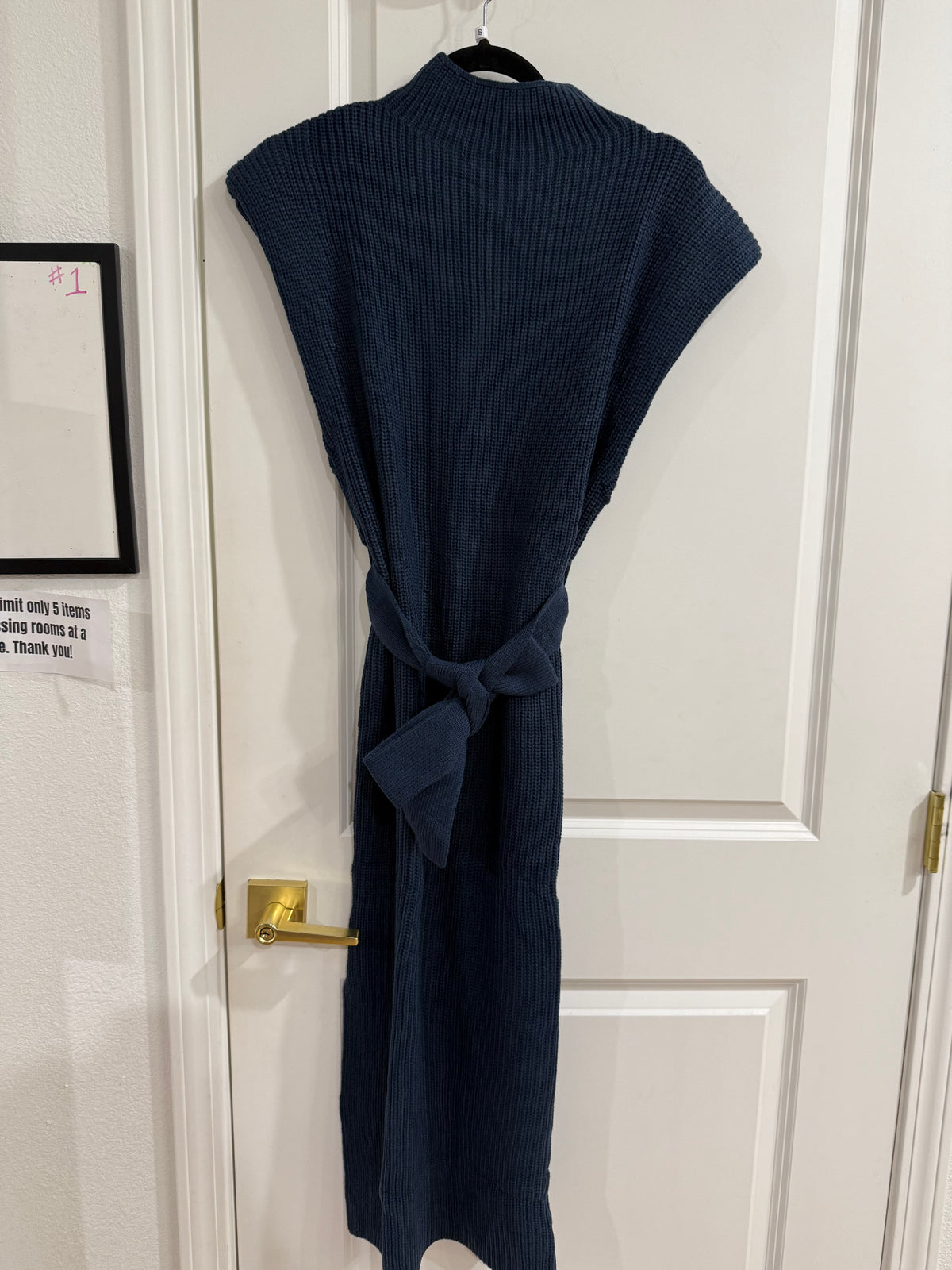 Sleeveless High Neck Knit Midi Dress (2 colors)