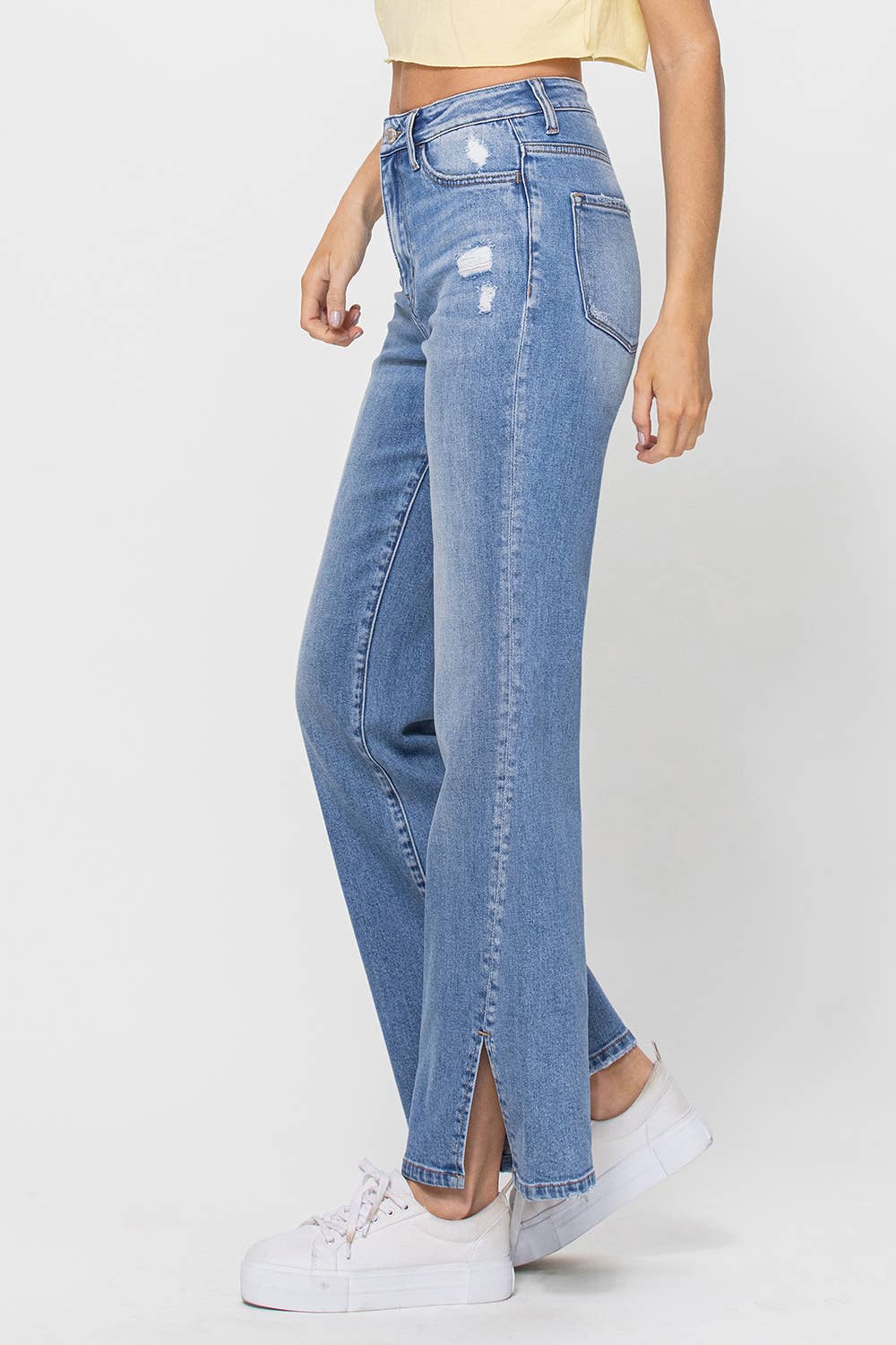 90'S VINTAGE SUPER HIGH RISE FLARE JEANS