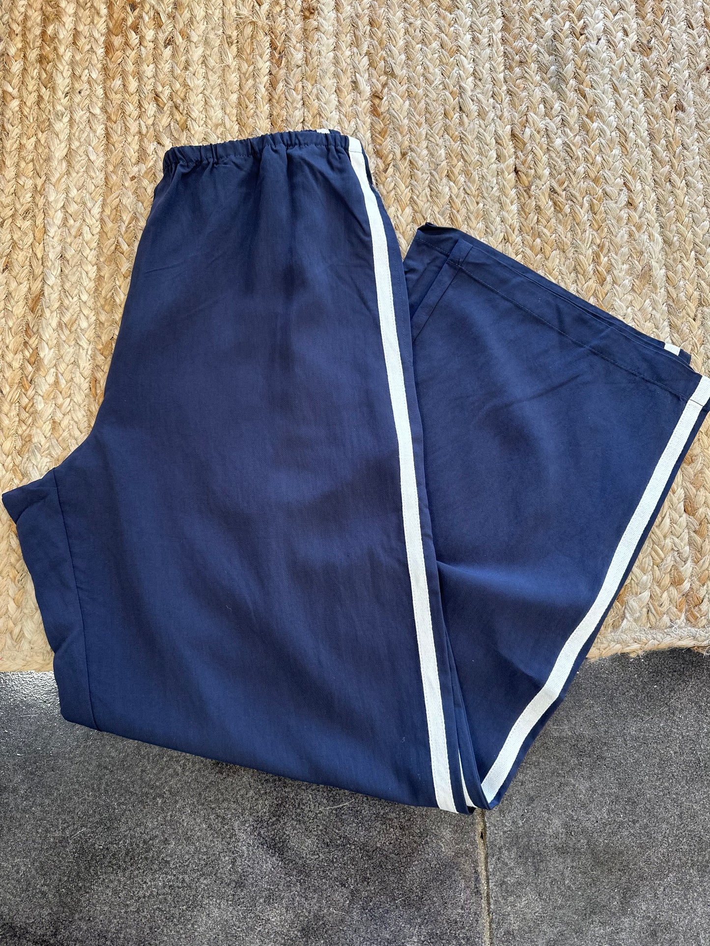 navy track pants