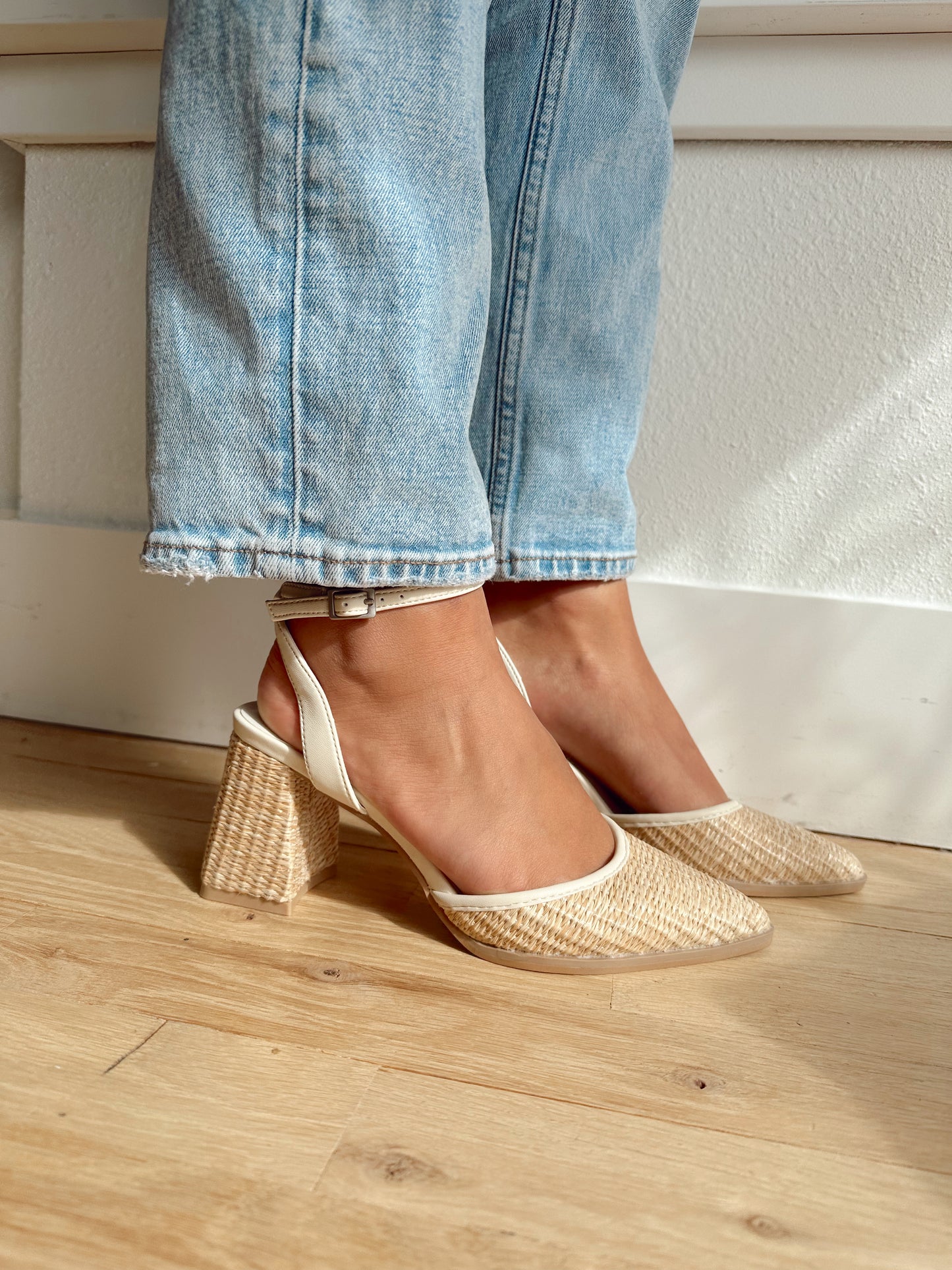 Princes pointed rattan heel