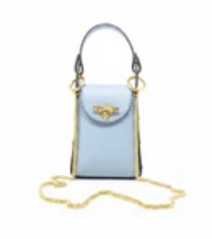 BABY BLUE BUMBLE BEE CROSSBODY CLUTCH