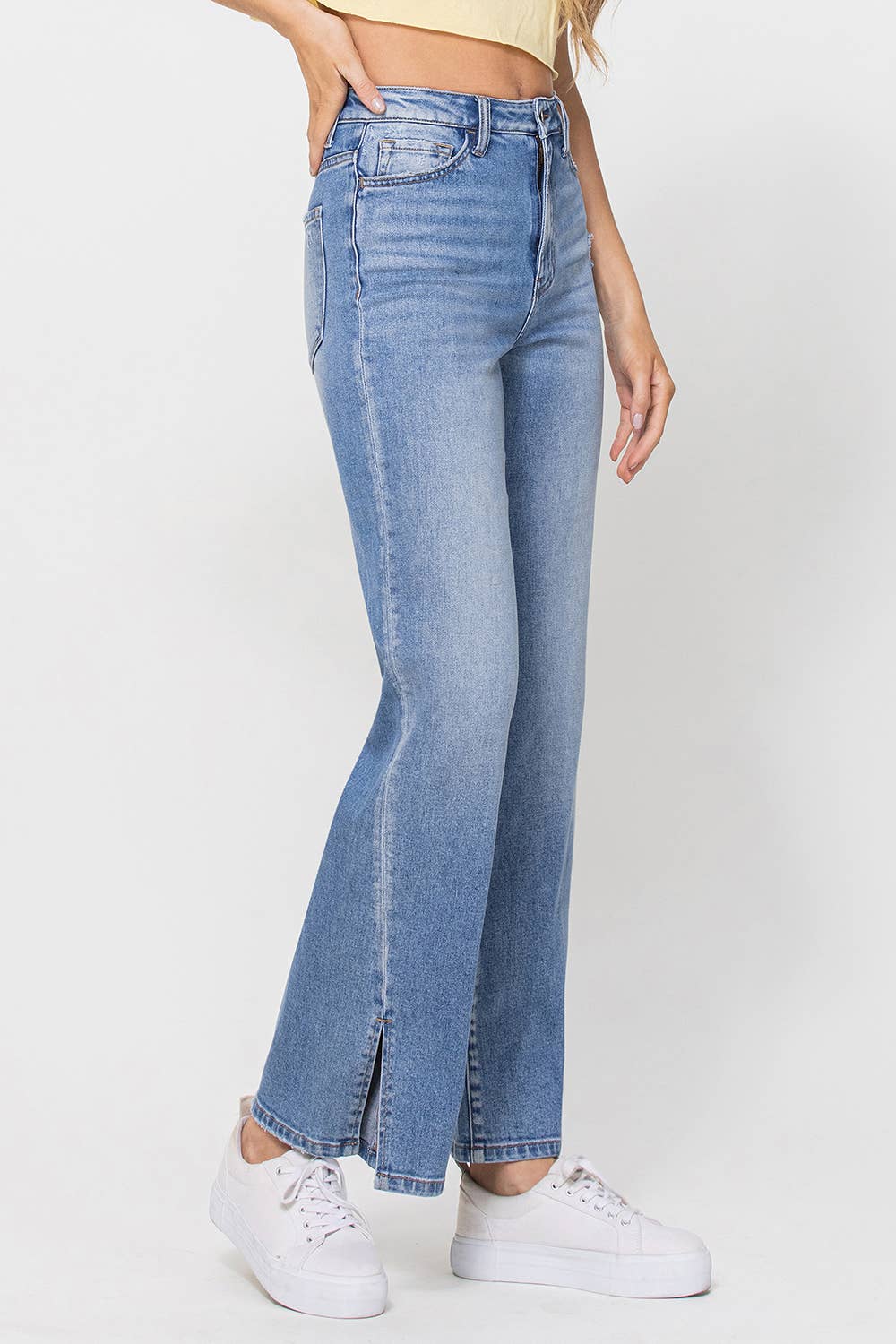 90'S VINTAGE SUPER HIGH RISE FLARE JEANS