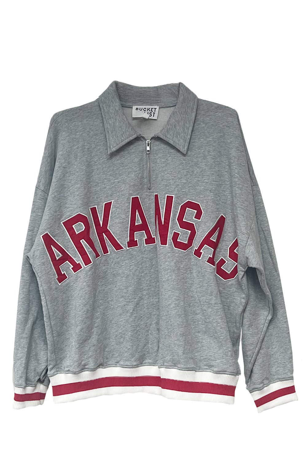 ARKANSAS Stripe Elastic Banded Details Pullover Top