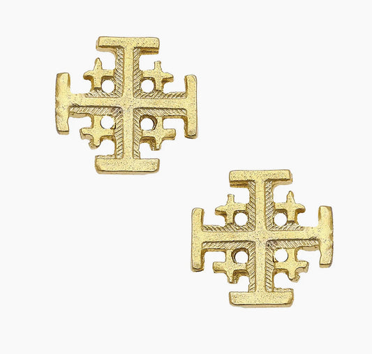 Gold Multi Cross Stud Earring - Susan Shaw