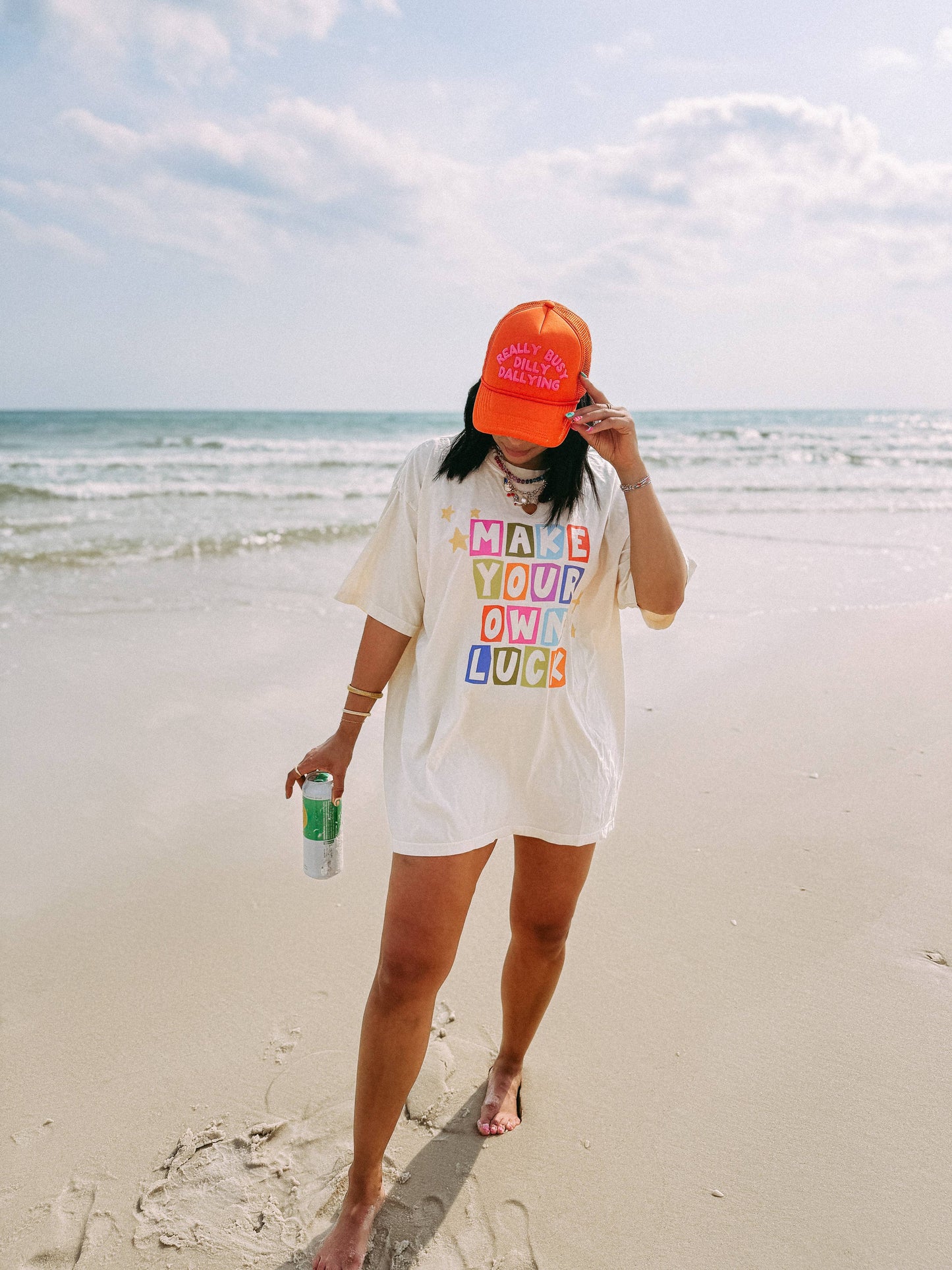 Make your own luck cut out graphic tee - ivory