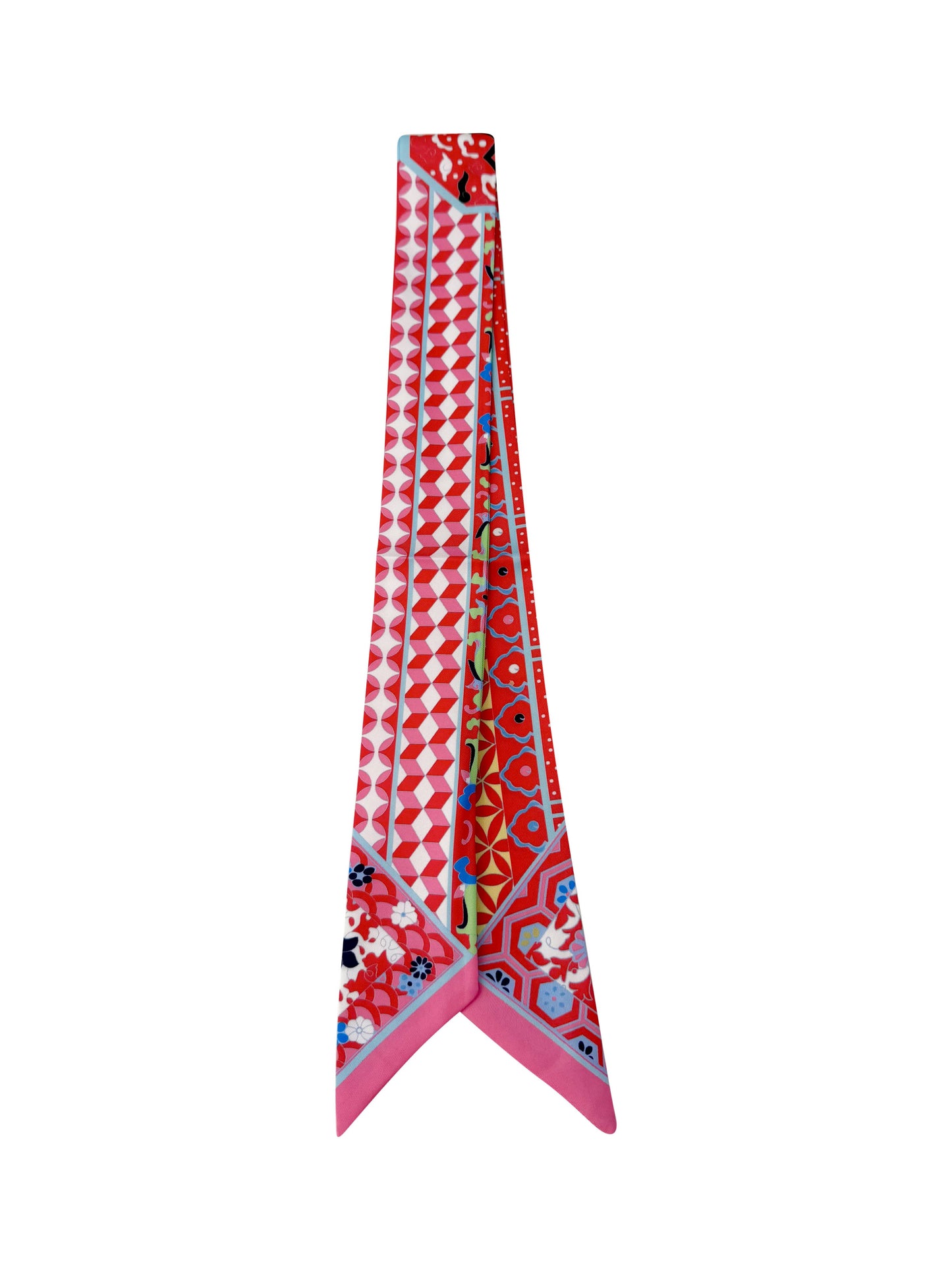 Knotted Pink Geometric Scarf Necklace S40