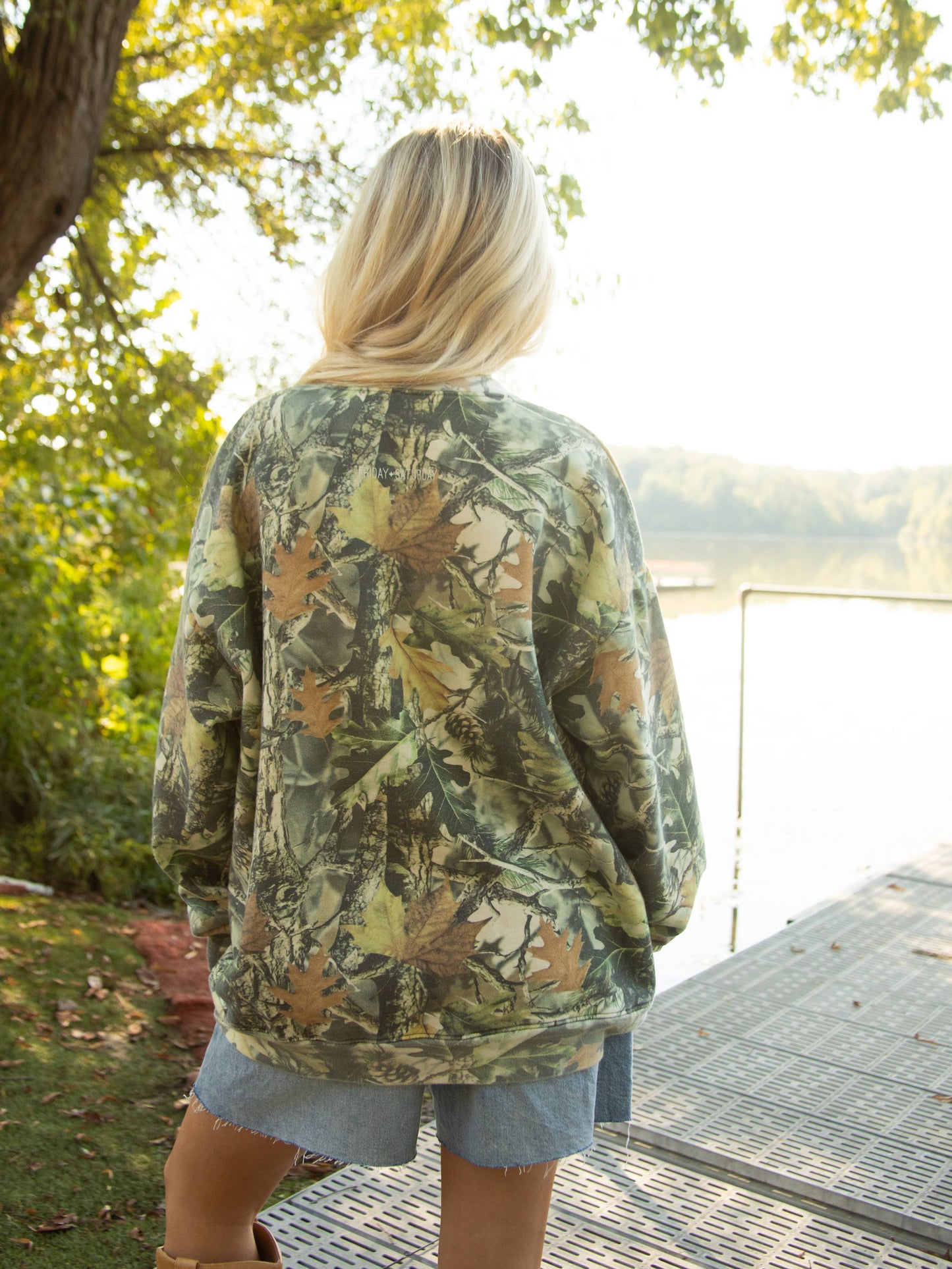 F+S: KEEP MOVING FORWARD CAMO SWEATSHIRT