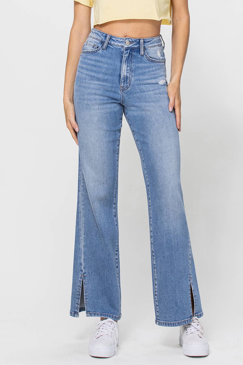 90'S VINTAGE SUPER HIGH RISE FLARE JEANS