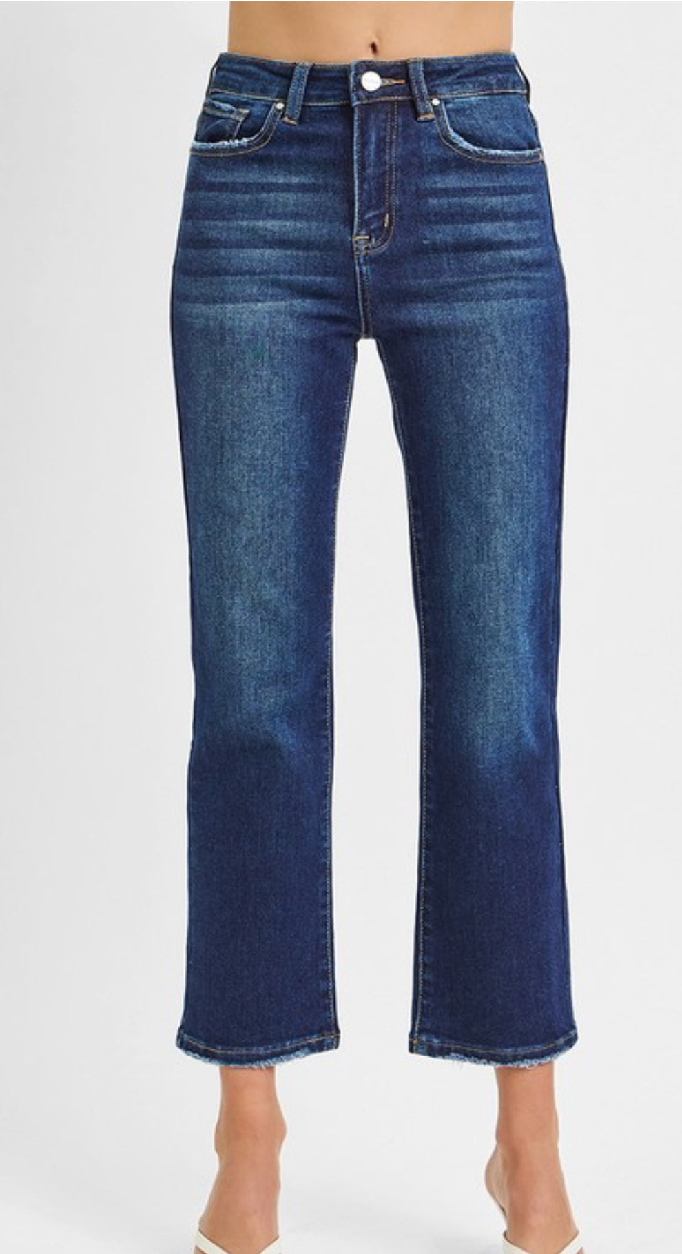 High Rise Crop Straight Jean
