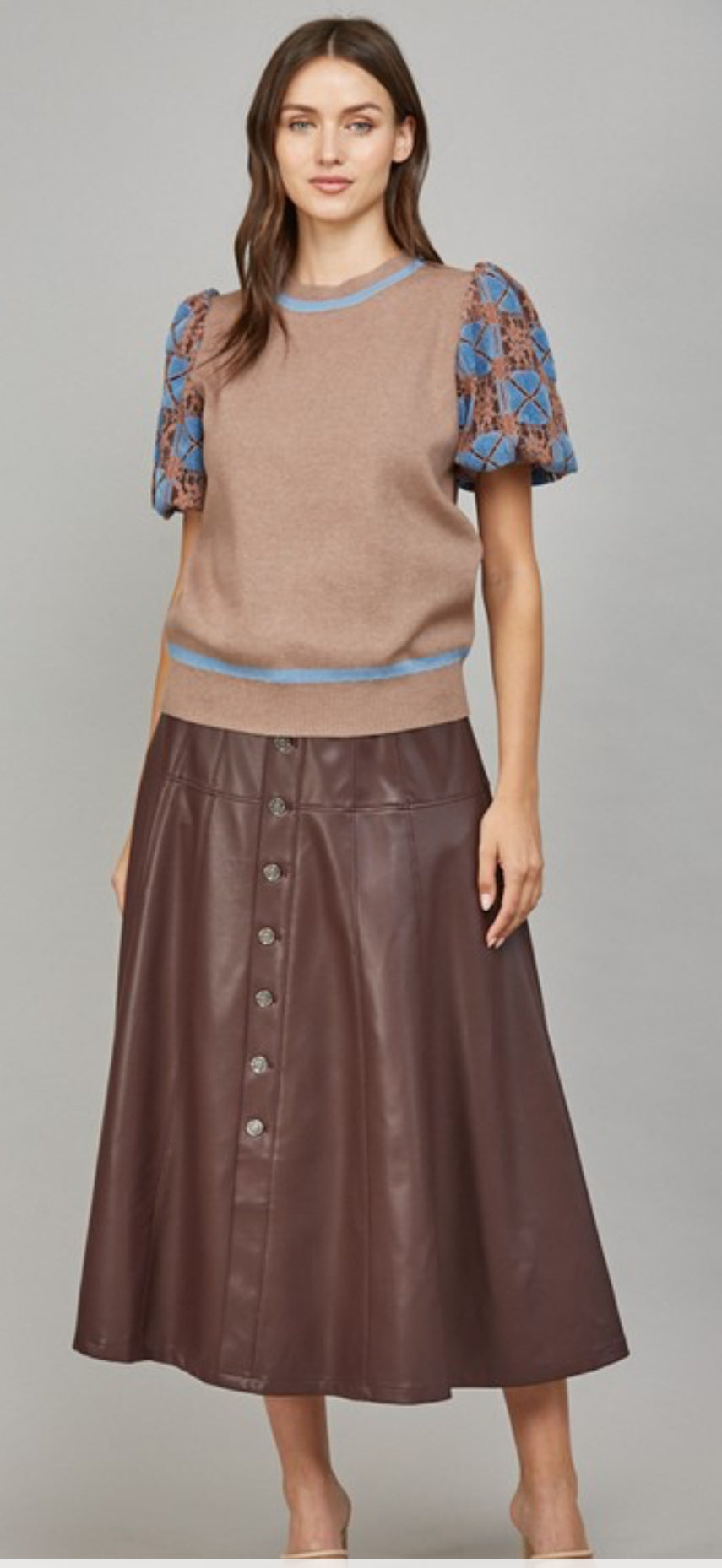 Madeleine Sweater Top (mocha or cream)