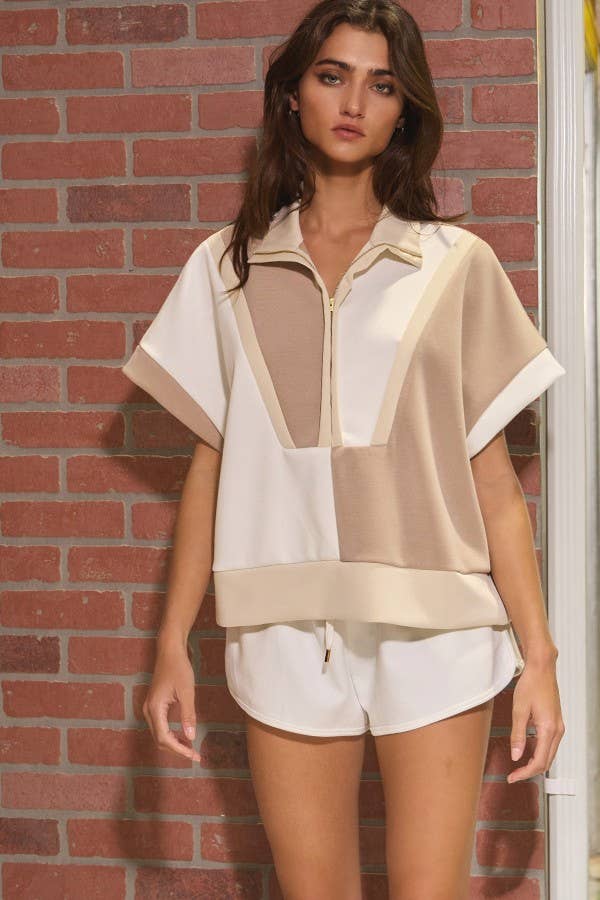 Half Zip Short Sleeves Pullover