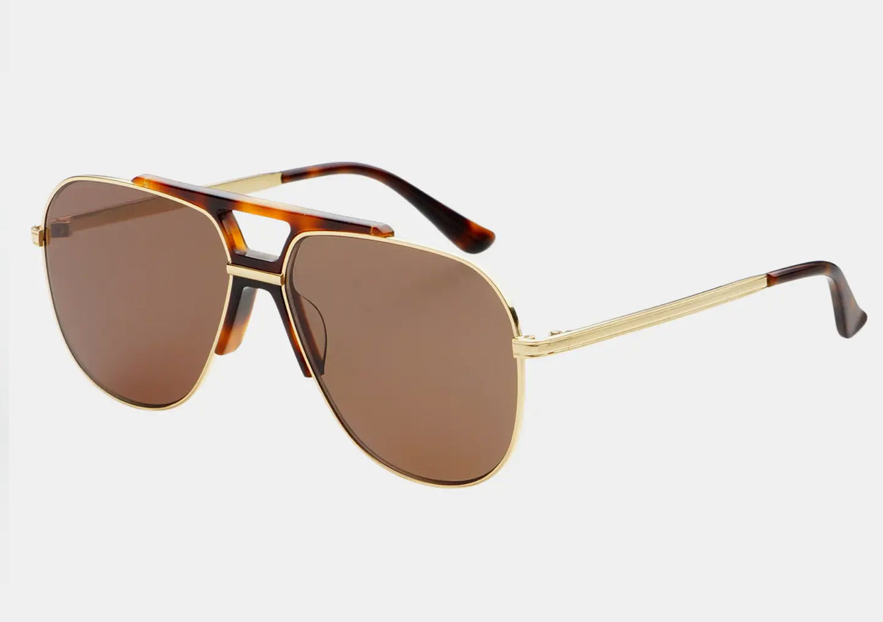 Logan Acetate Aviator Dk rown Sunglasses - Freyers