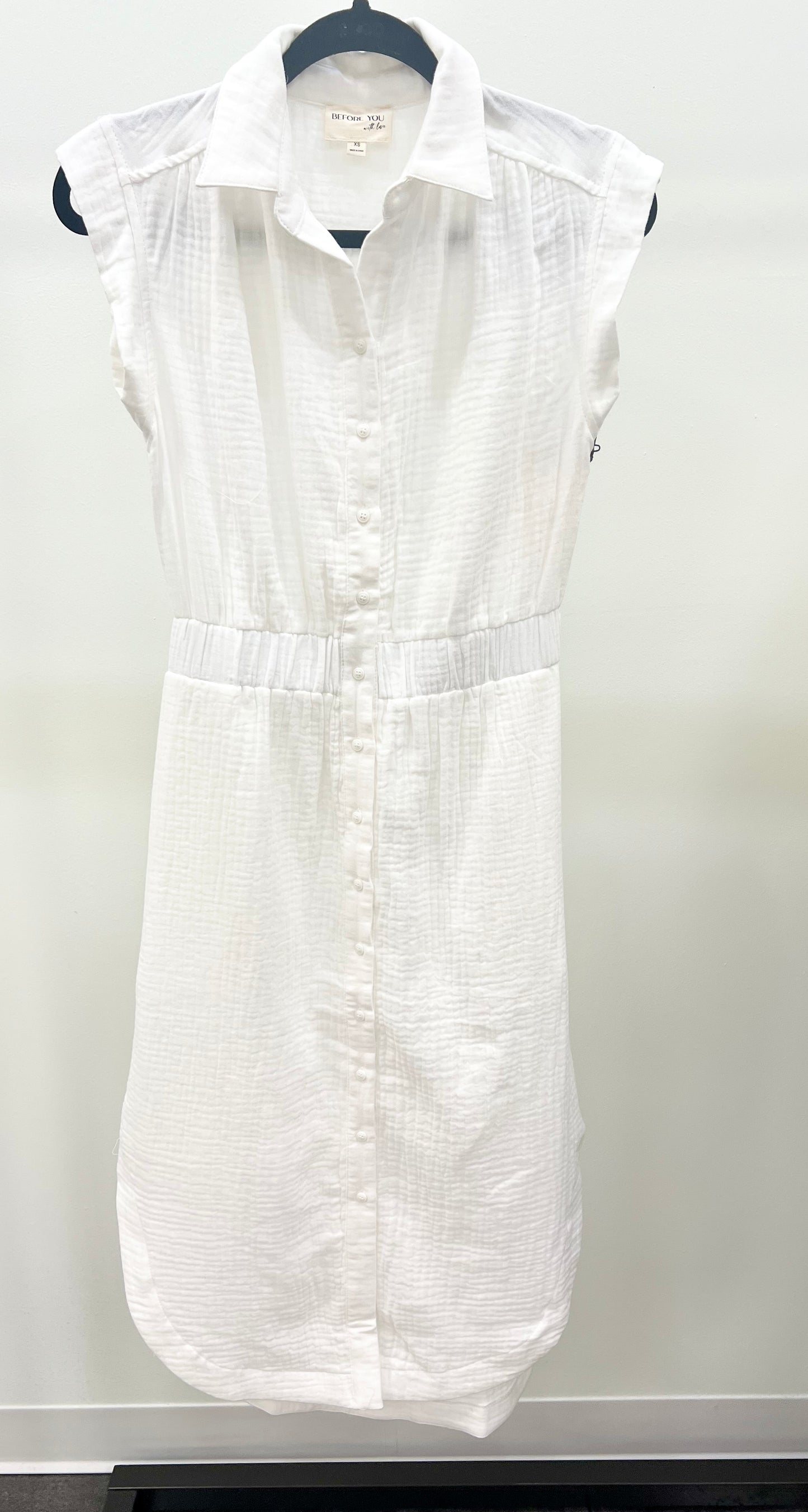 Gauze Capped Sleeve Dress