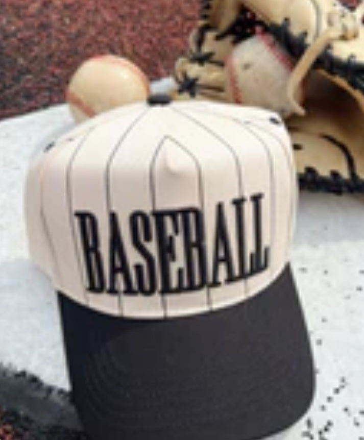 Baseball - Black Stripe Vintage Trucker Hat
