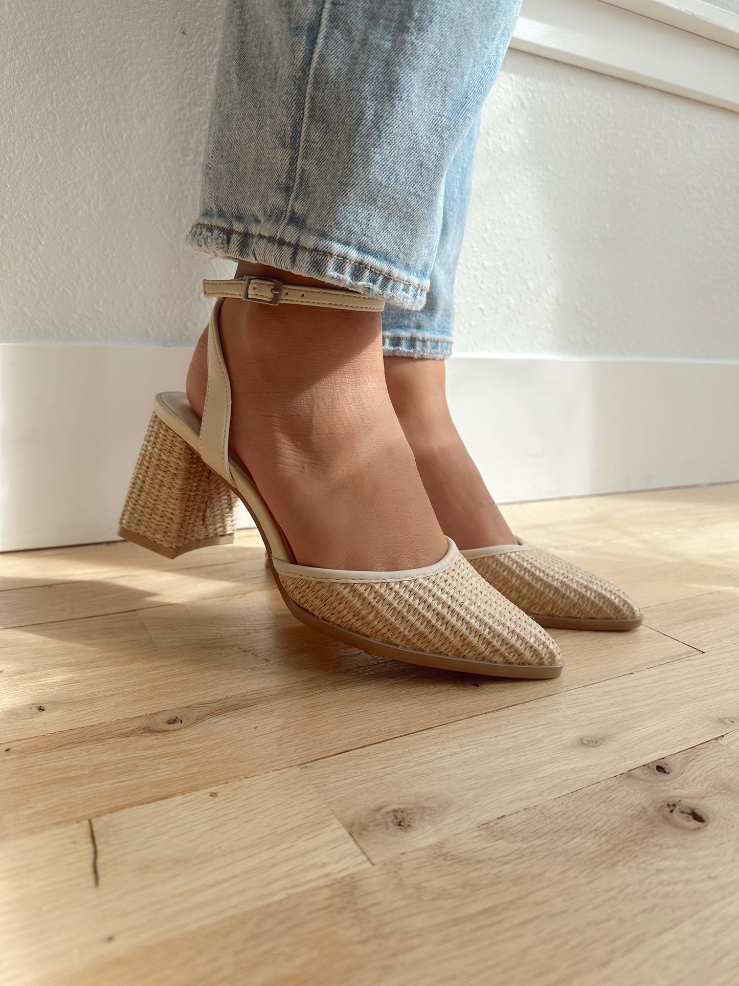 Princes pointed rattan heel