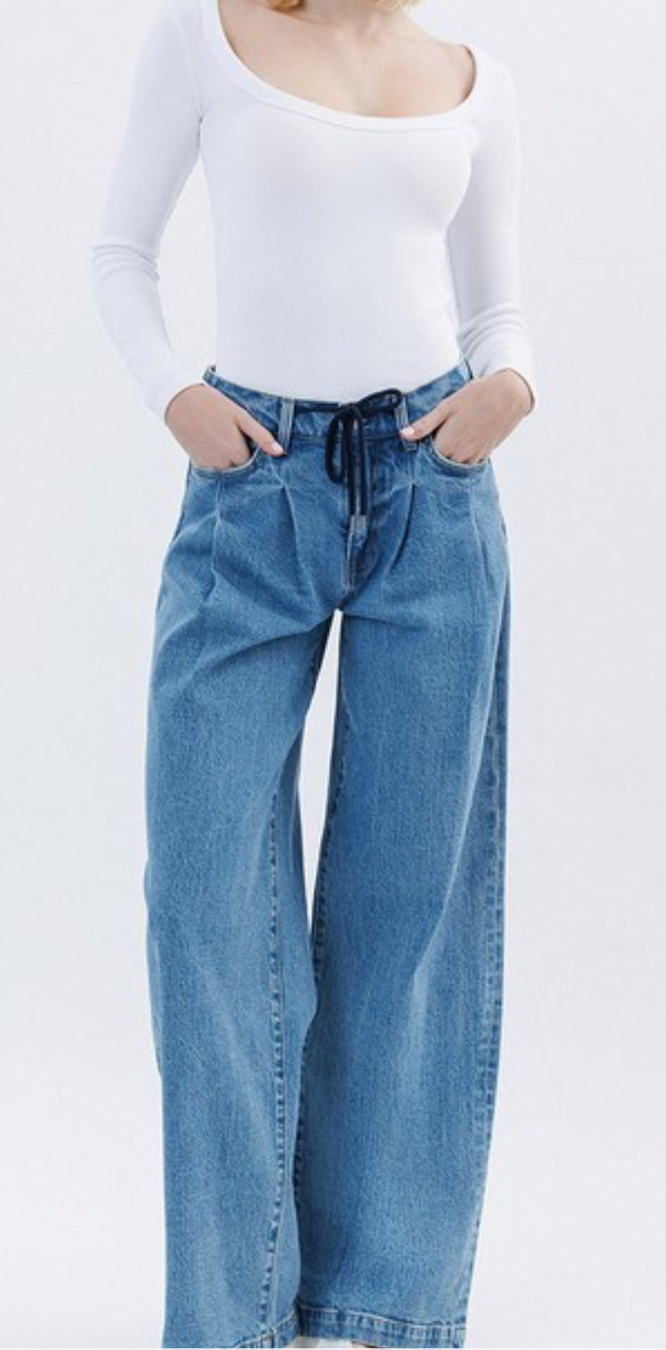 HIGH RISE drawstring - unbashed JEANS
