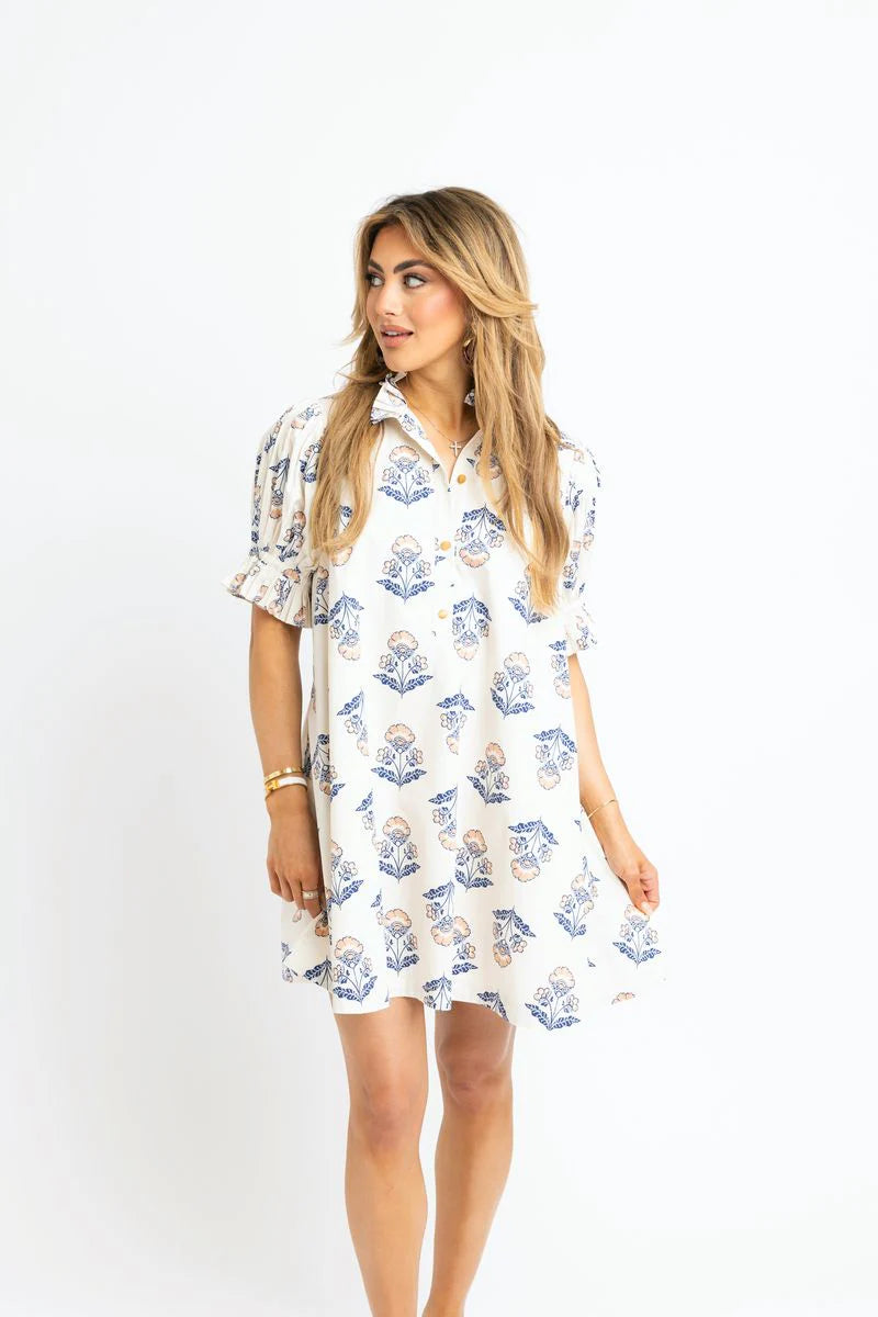 Vintage floral pleat tie back dress by KARLIE